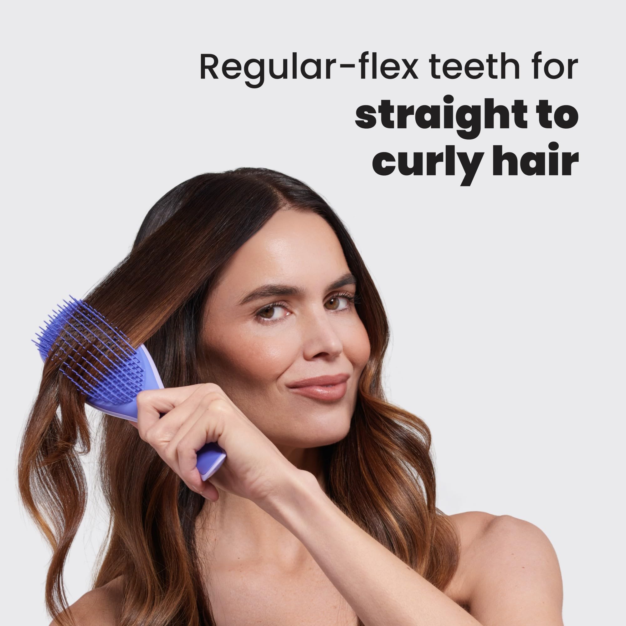 Tangle Teezer Ultimate Detangler Brush, Straight to Wavy, Apricot Blaze | Patented two-tier, regular-flex teeth reduce breakage & split ends on wet or dry hair; Shower-friendly hairbrush for all ages