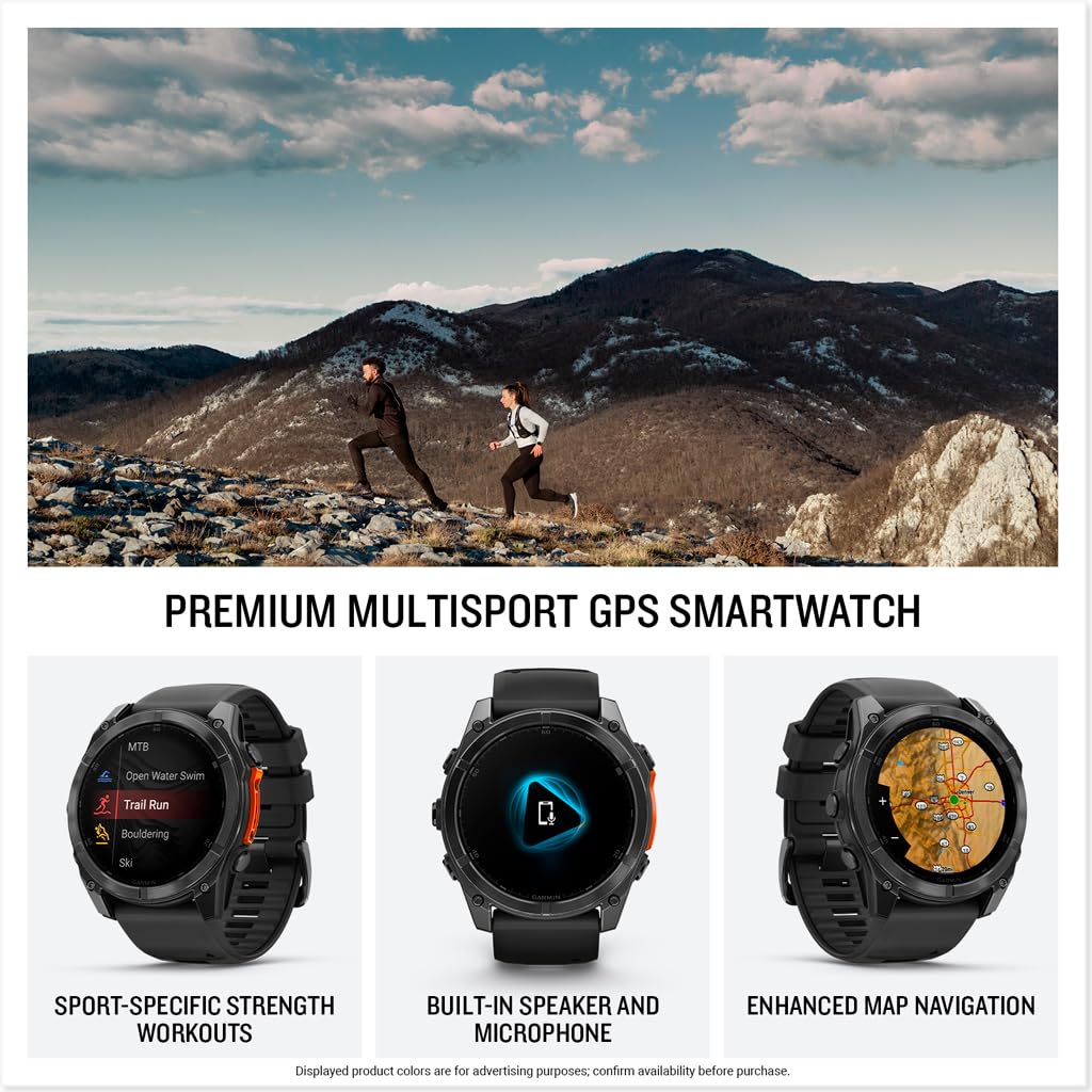 Garmin fēnix® 8, 47mm, Black | Premium Multisport Smartwatch, AMOLED Display, GPS, Built-In Flashlight, Dive-Rated, Built-In Speakers & Mic