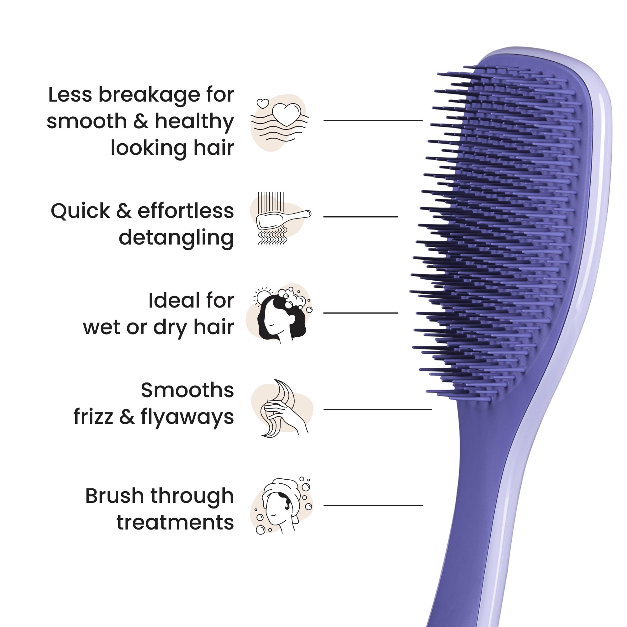 Tangle Teezer Ultimate Detangler Brush, Straight to Wavy, Apricot Blaze | Patented two-tier, regular-flex teeth reduce breakage & split ends on wet or dry hair; Shower-friendly hairbrush for all ages