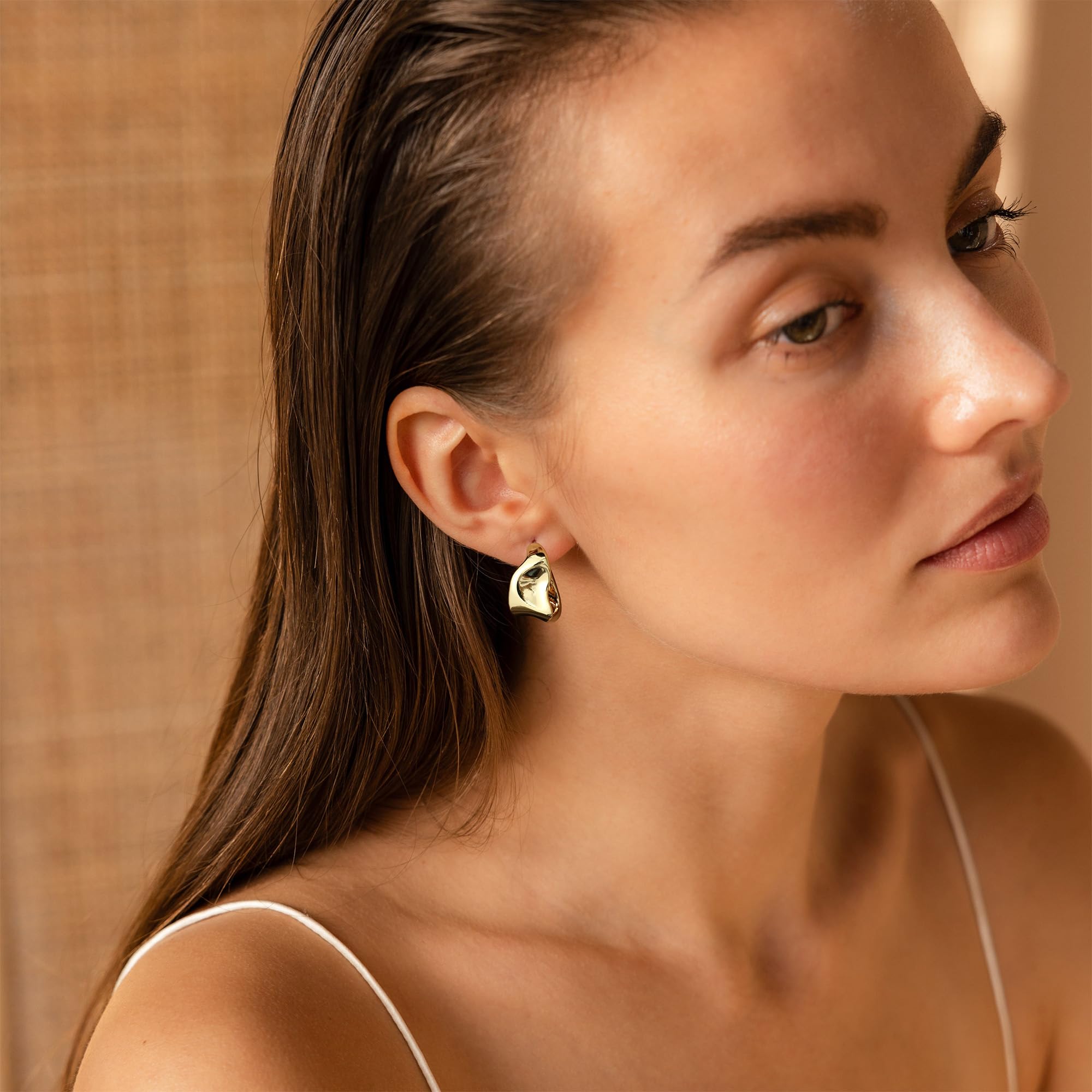 SHERLOVE Chunky Knot Gold Earrings Women Statement Drop Dangle Earrings | 14K Gold Plated Hypoallergenic Lightweight,Trendy Dainty Elegant Cute,Women Gold Jewelry Fashion Accessories Gifts