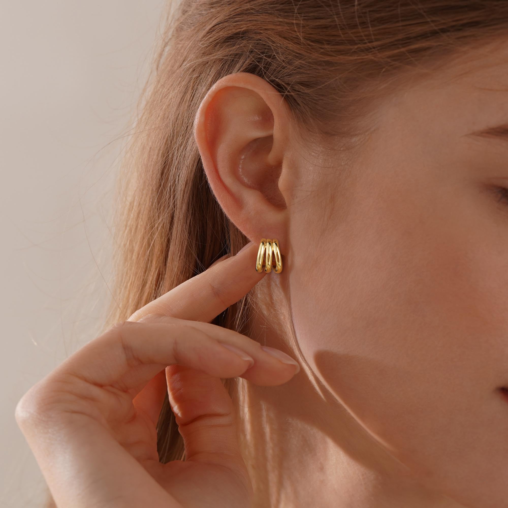 SHERLOVE Chunky Knot Gold Earrings Women Statement Drop Dangle Earrings | 14K Gold Plated Hypoallergenic Lightweight,Trendy Dainty Elegant Cute,Women Gold Jewelry Fashion Accessories Gifts