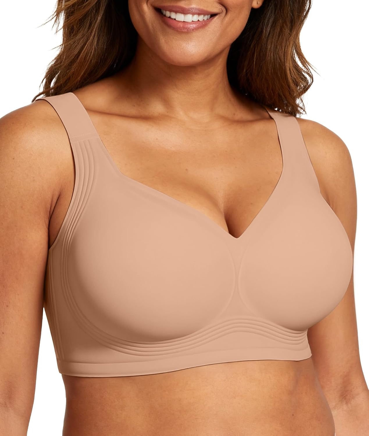 OEAK Womens Wireless Jelly Bras Plus Size Support Push Up Comfortable Bra | no underwire,full coverage,for large breast,minimizer bra,seamless,tshirt bras,everyday bra