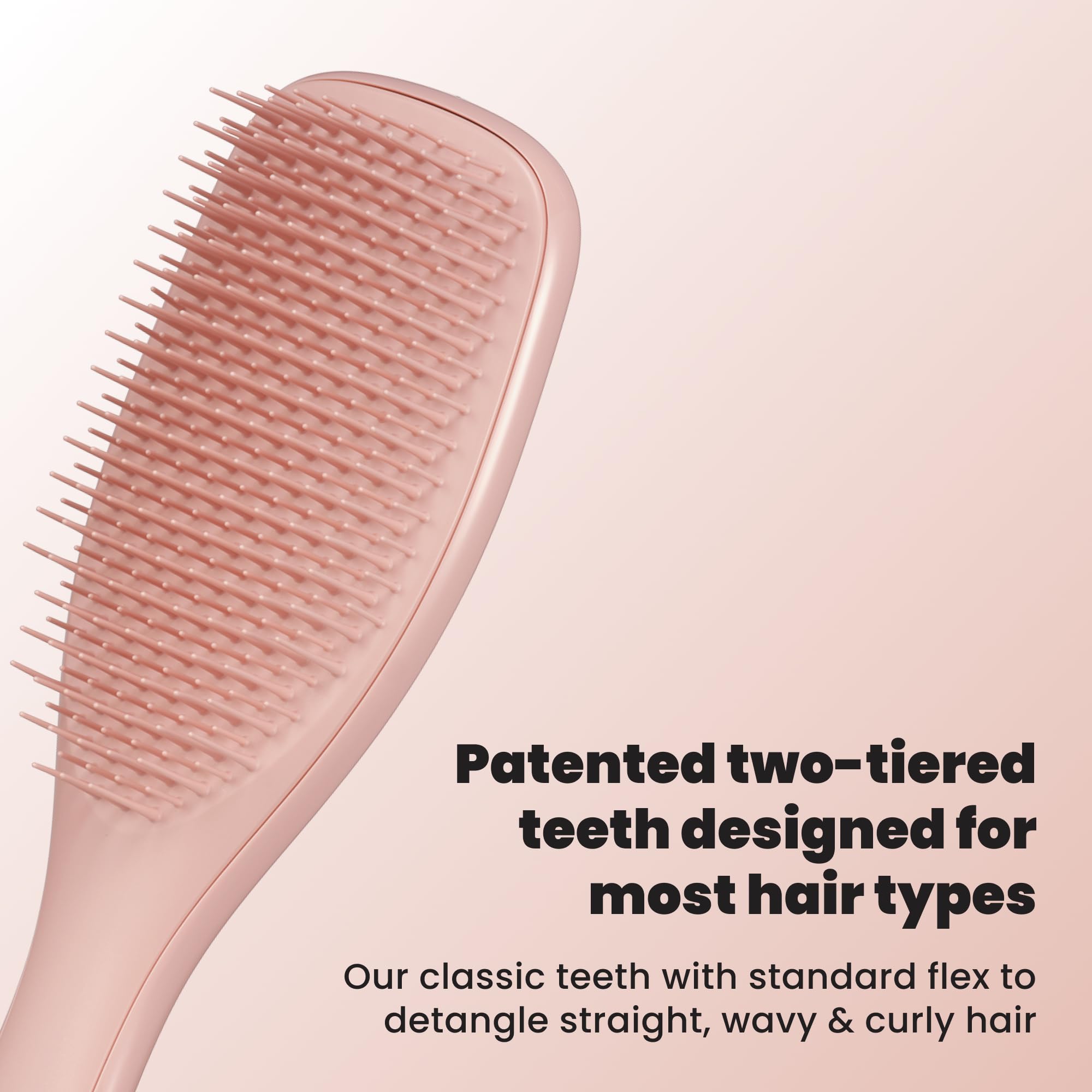 Tangle Teezer Ultimate Detangler Brush, Straight to Wavy, Apricot Blaze | Patented two-tier, regular-flex teeth reduce breakage & split ends on wet or dry hair; Shower-friendly hairbrush for all ages