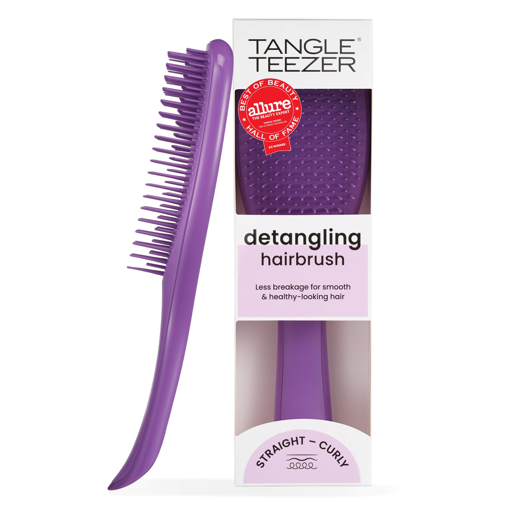 Tangle Teezer Ultimate Detangler Brush, Straight to Wavy, Apricot Blaze | Patented two-tier, regular-flex teeth reduce breakage & split ends on wet or dry hair; Shower-friendly hairbrush for all ages