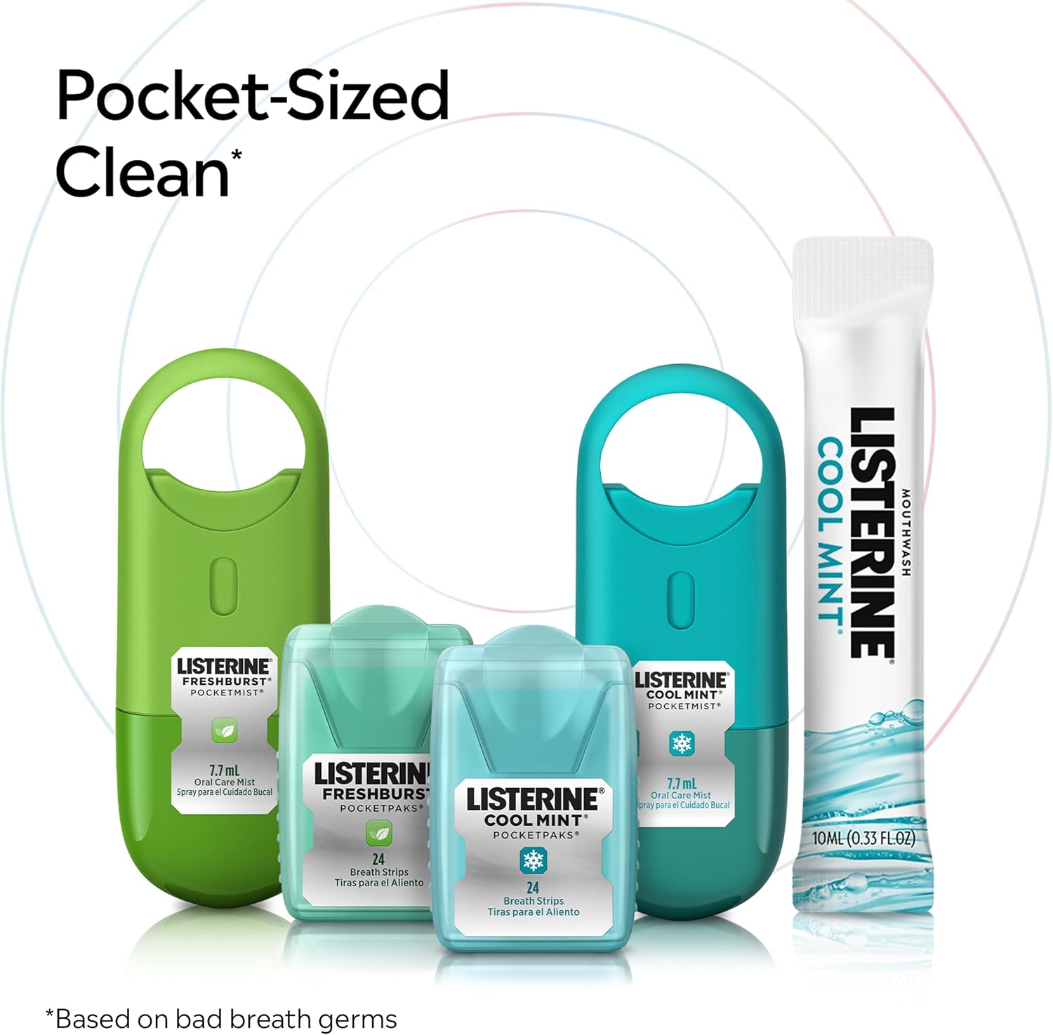 Listerine PocketPaks Breath Strips, Cool Mint, 24-Strip Pack, 3 Pack | Breath Freshener, Dissolves Instantly, Kills 99% of Bad Breath Germs, Travel Essentials