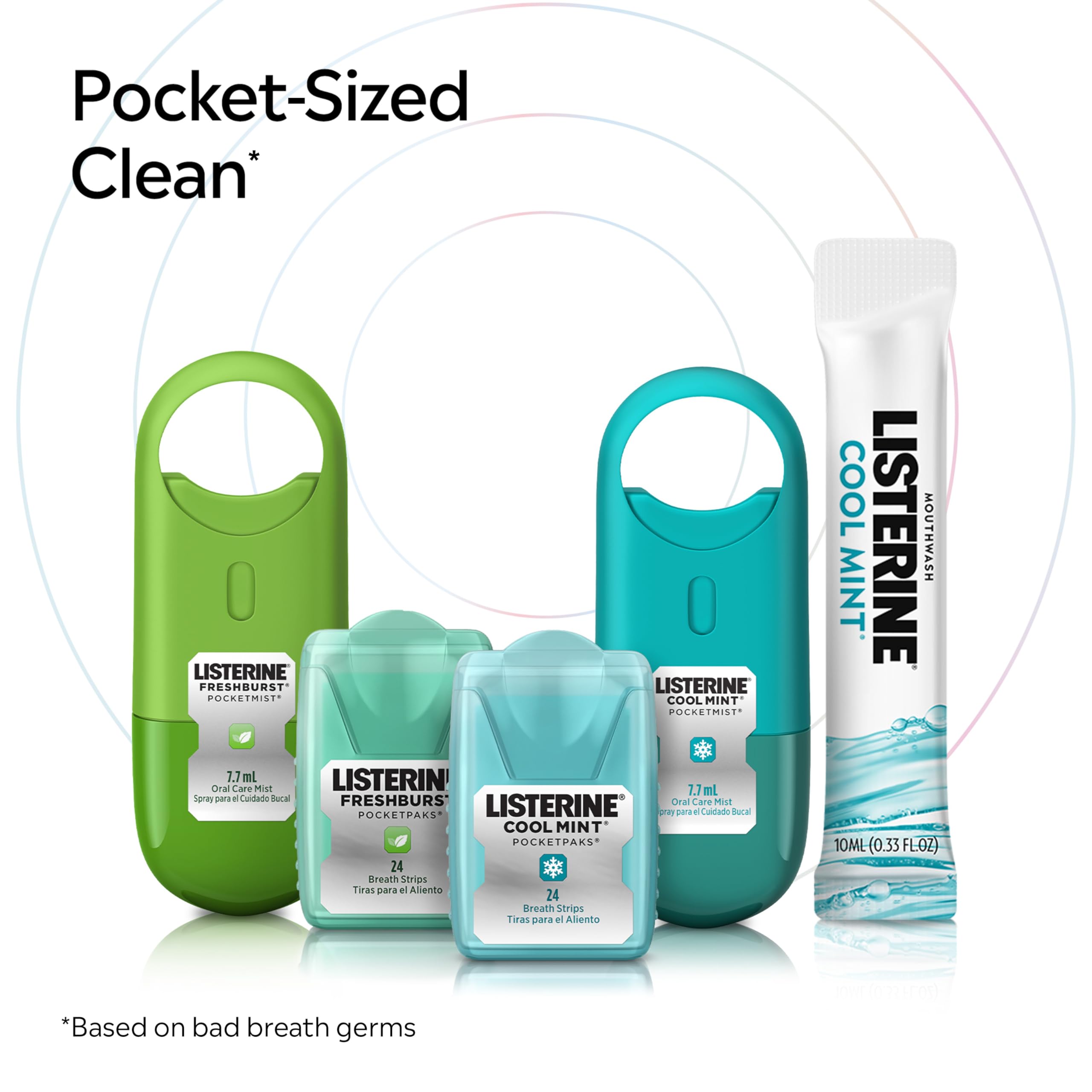 Listerine PocketPaks Breath Strips, Cool Mint, 24-Strip Pack, 3 Pack | Breath Freshener, Dissolves Instantly, Kills 99% of Bad Breath Germs, Travel Essentials