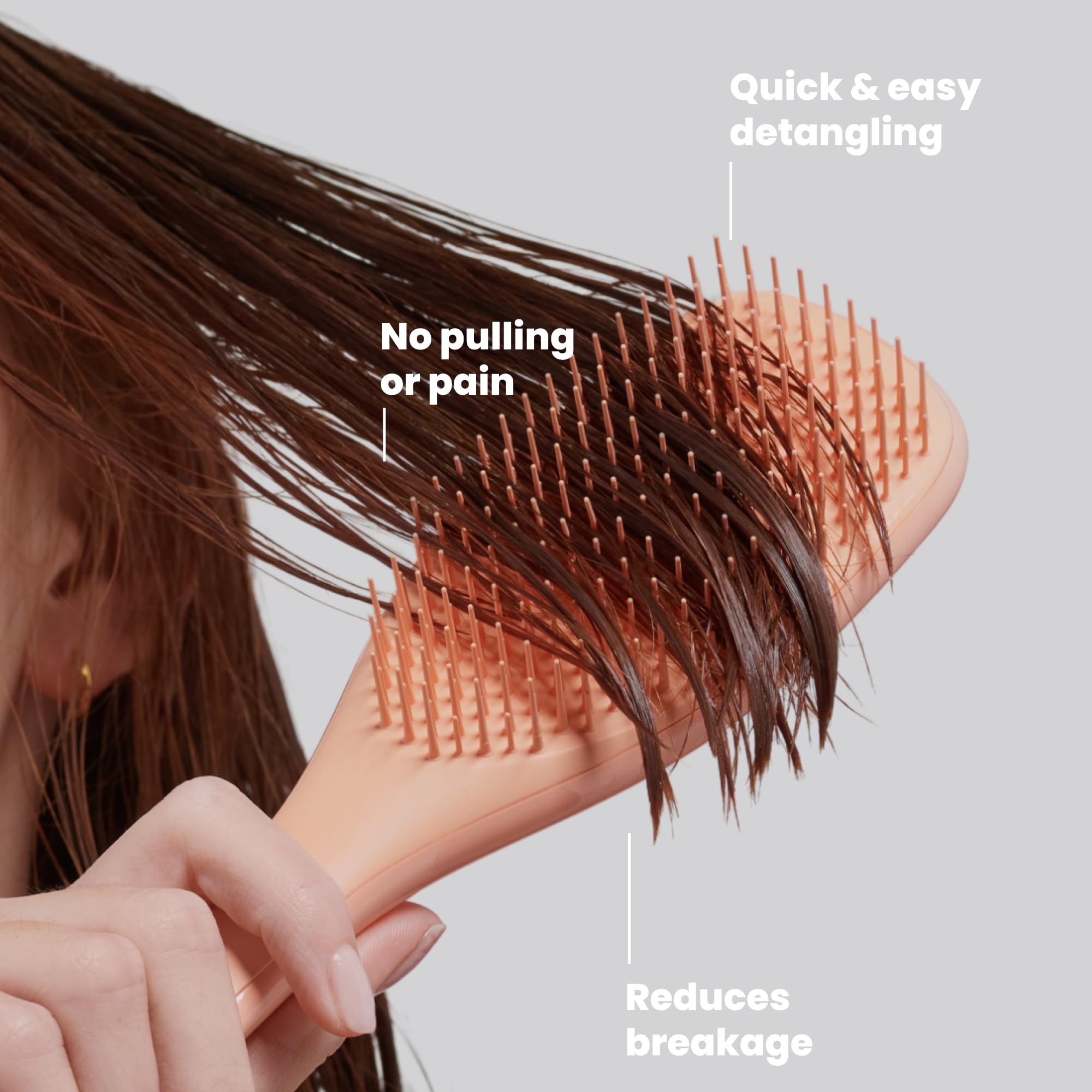 Tangle Teezer Ultimate Detangler Brush, Straight to Wavy, Apricot Blaze | Patented two-tier, regular-flex teeth reduce breakage & split ends on wet or dry hair; Shower-friendly hairbrush for all ages