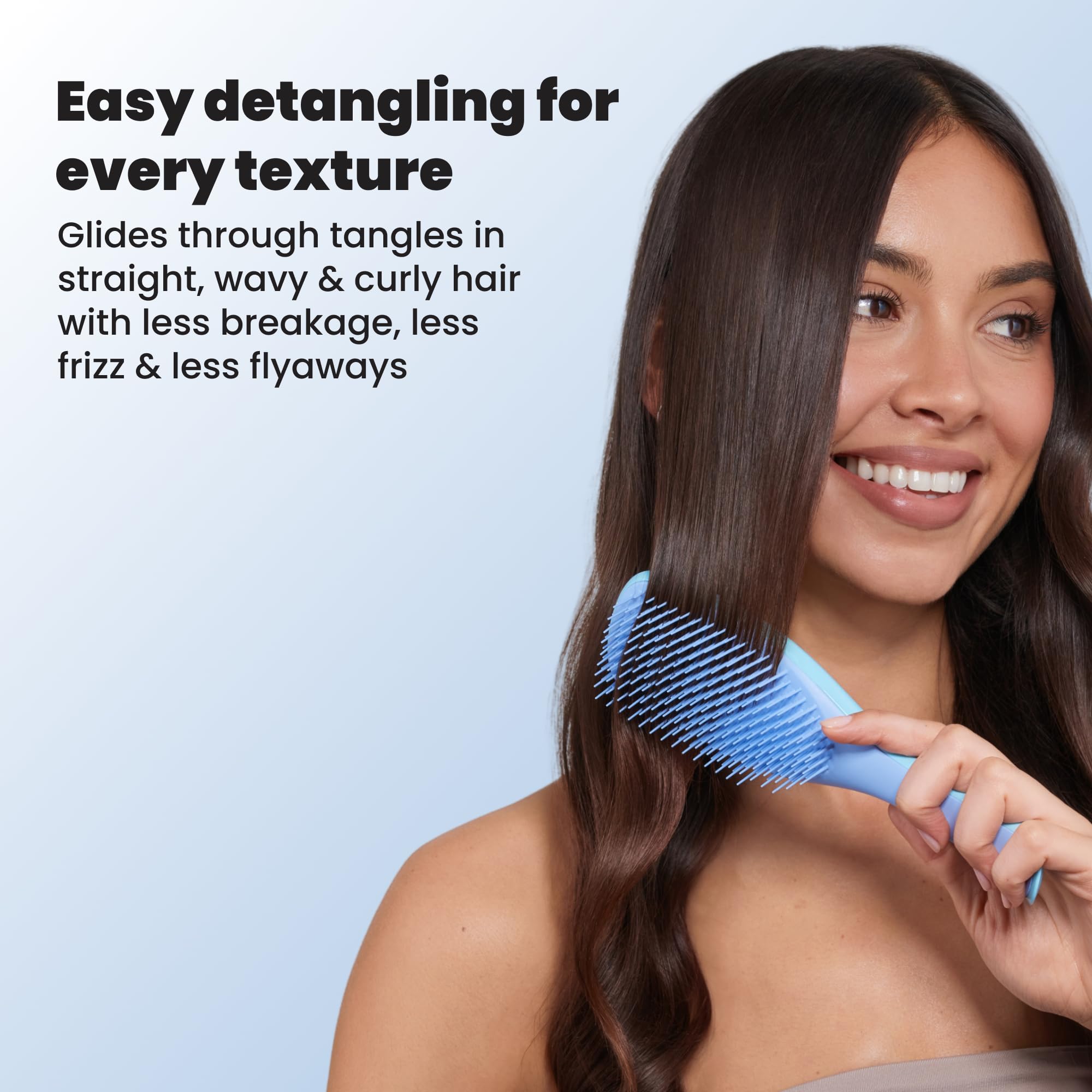 Tangle Teezer Ultimate Detangler Brush, Straight to Wavy, Apricot Blaze | Patented two-tier, regular-flex teeth reduce breakage & split ends on wet or dry hair; Shower-friendly hairbrush for all ages