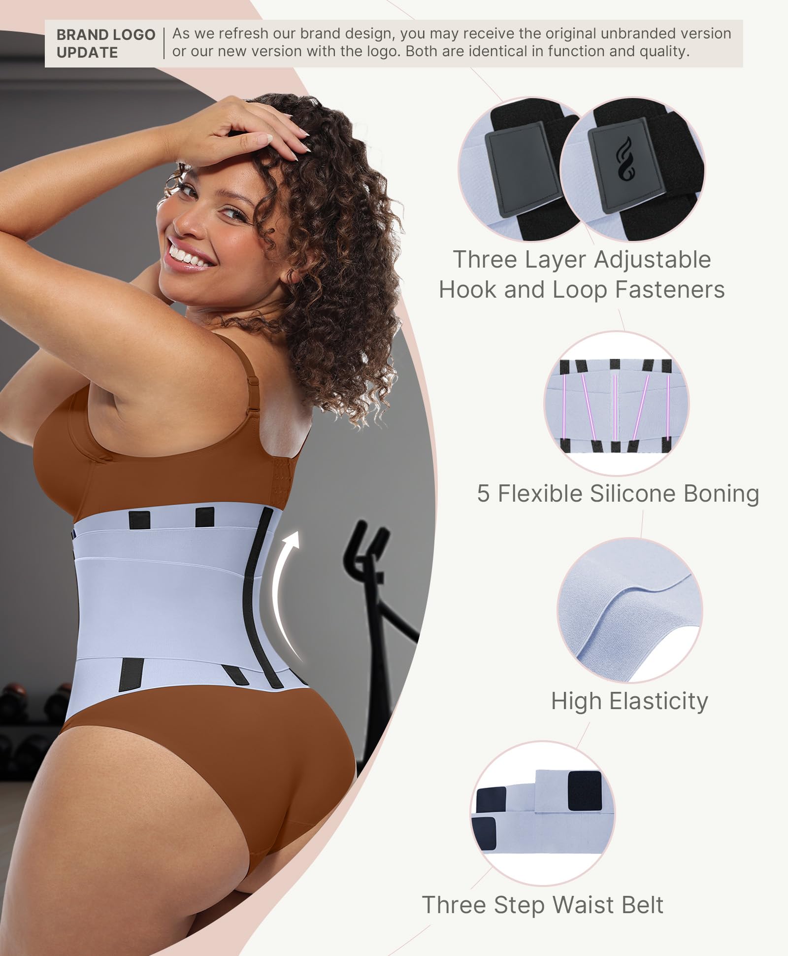FeelinGirl Waist Trainer Belt Cincher Corset Tummy Control Faja Body Shaper | Hourglass Shaping, Triple Wrap, Hook-loop Closure, Postpartum Gym Workout, Underbust Girdle, Perspiring Fabric