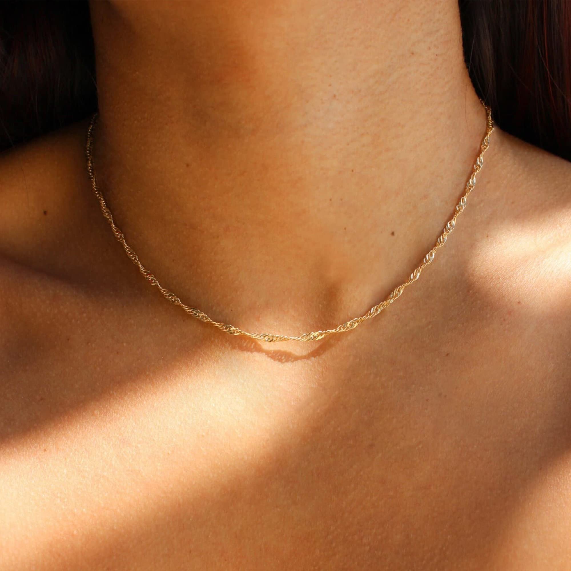 CHESKY 14K Gold Plated Layered Chain Necklace for Women | Trendy Cuban Link Chain, Chunky Paperclip Chain, Toggle Clasp Necklace, Fashion Gold Jewelry, Daily Gift for Women