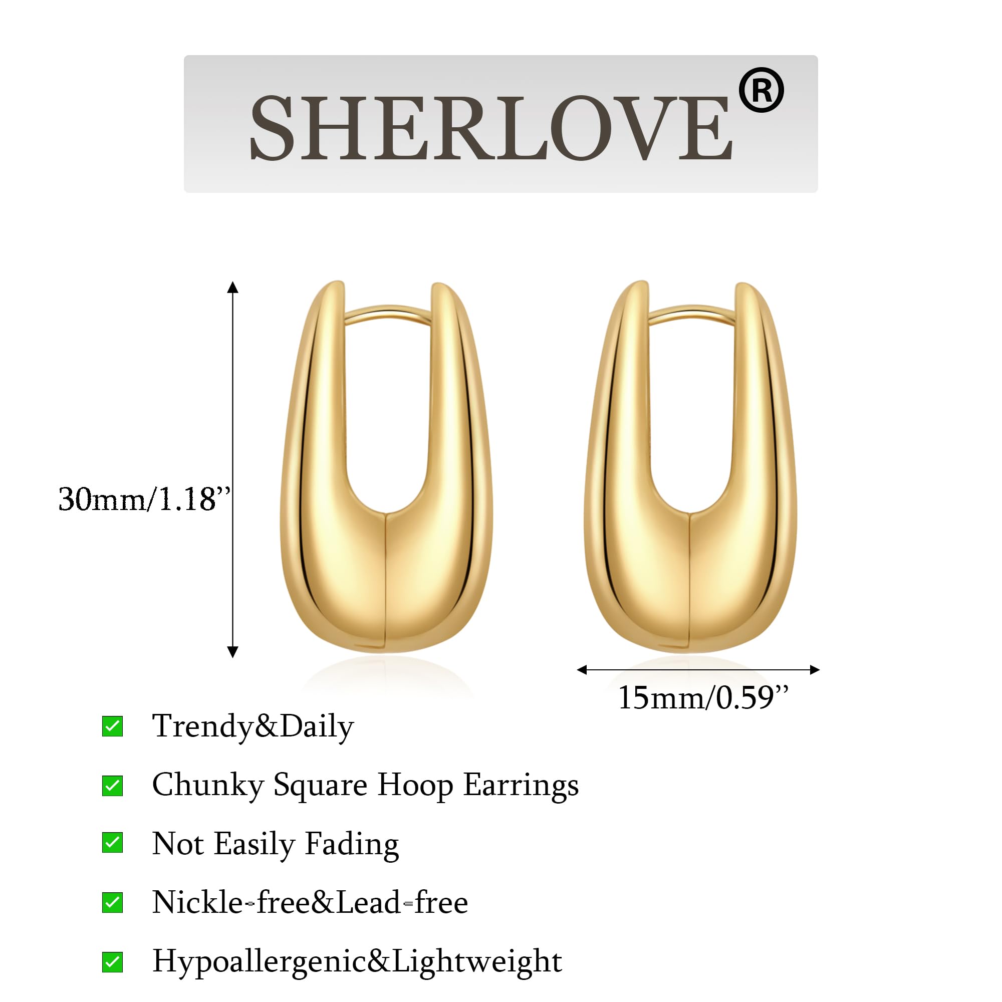 SHERLOVE Chunky Knot Gold Earrings Women Statement Drop Dangle Earrings | 14K Gold Plated Hypoallergenic Lightweight,Trendy Dainty Elegant Cute,Women Gold Jewelry Fashion Accessories Gifts