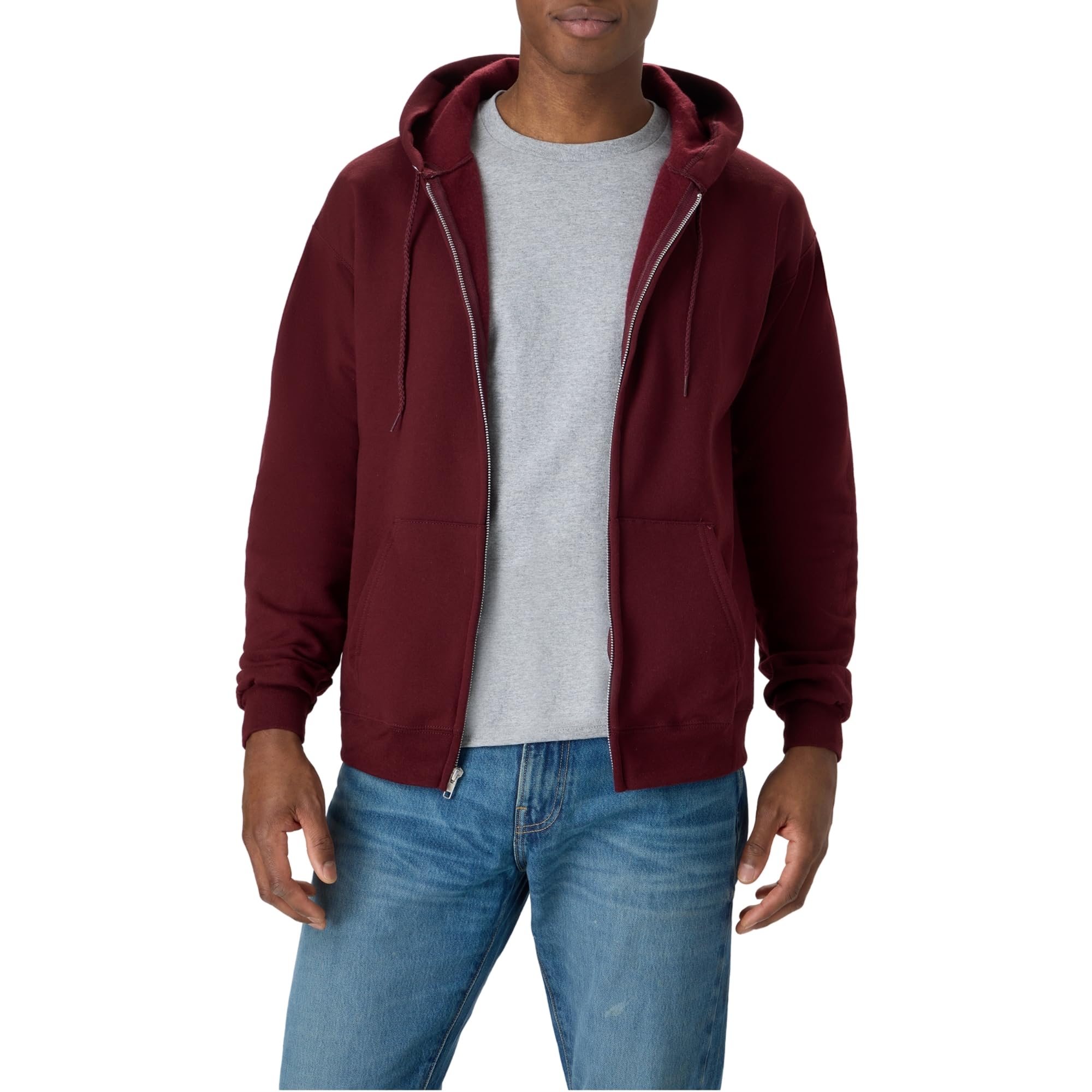 Hanes Men's Zip-up Hoodie, Ecosmart Fleece Full-zip Hoodie for Men, Hooded Sweatshirt