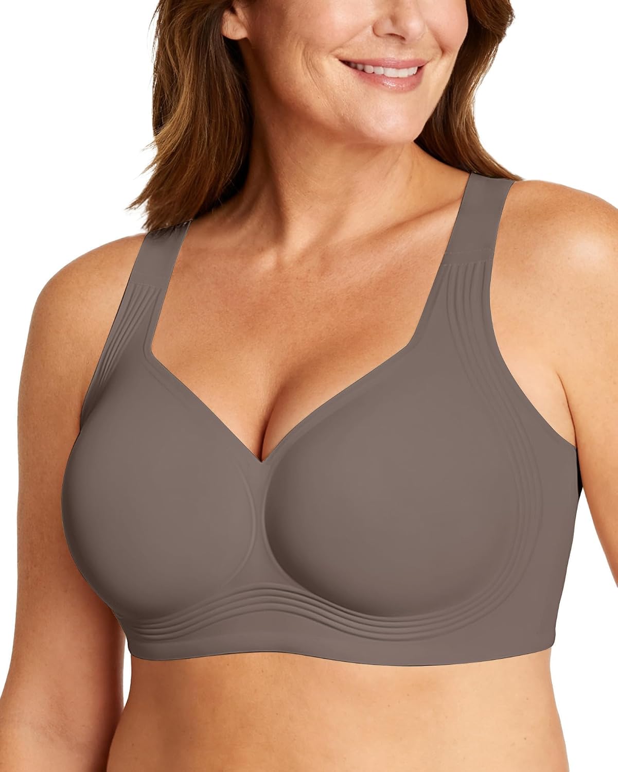 OEAK Womens Wireless Jelly Bras Plus Size Support Push Up Comfortable Bra | no underwire,full coverage,for large breast,minimizer bra,seamless,tshirt bras,everyday bra