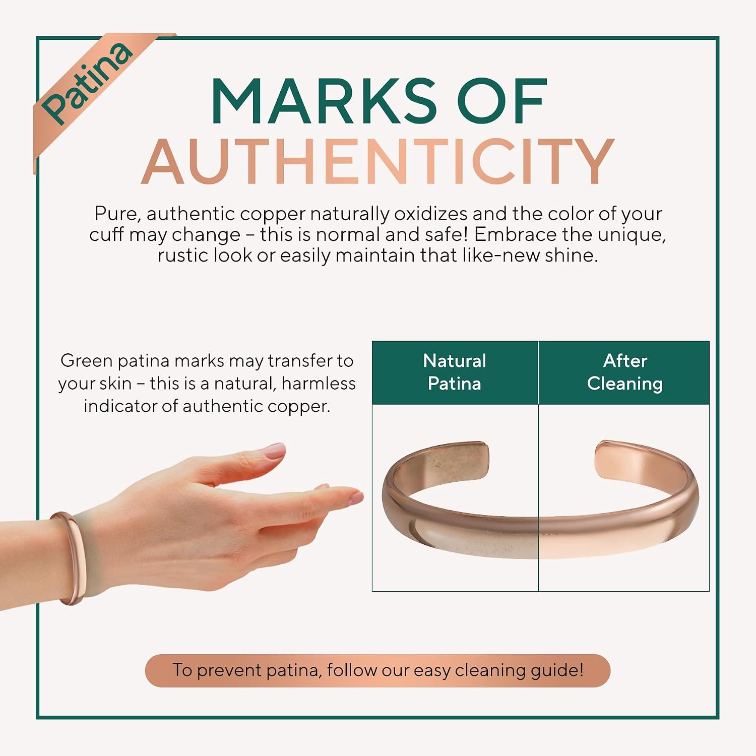 Copper Bracelet for Men & Women — 100% Pure Copper Bracelets — Raw, Solid & Uncoated Authentic Handmade Tibetan Bracelet Cuff Bangles