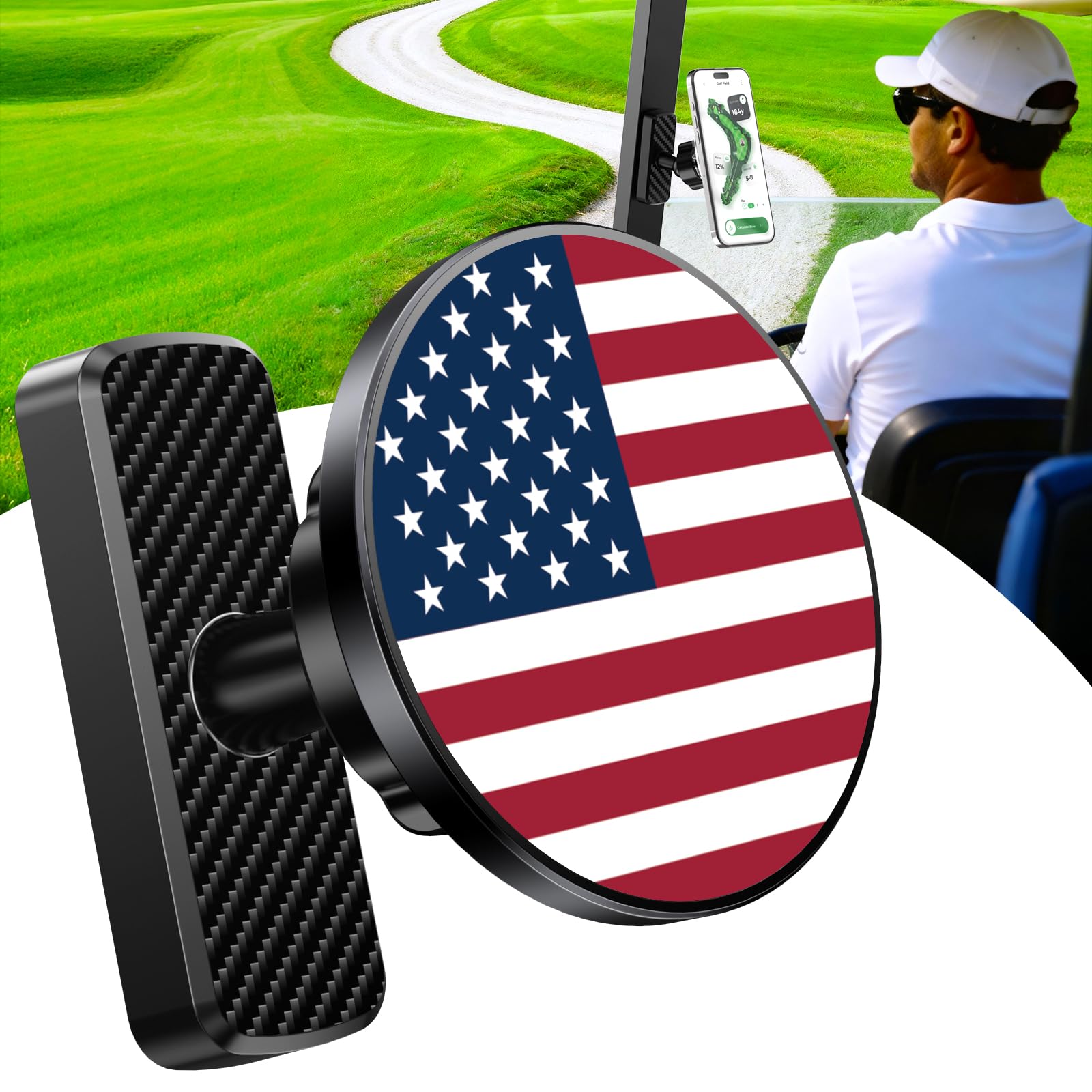 Magnetic Golf Cart Phone Holder, Golf Accessories for Men Golf Gifts Daddy | Premium Golf Cart Accessories For Men Dad Husband, Unique Magnet Phone Mount Holder, Golf Gift For Men, Car Accessory Father
