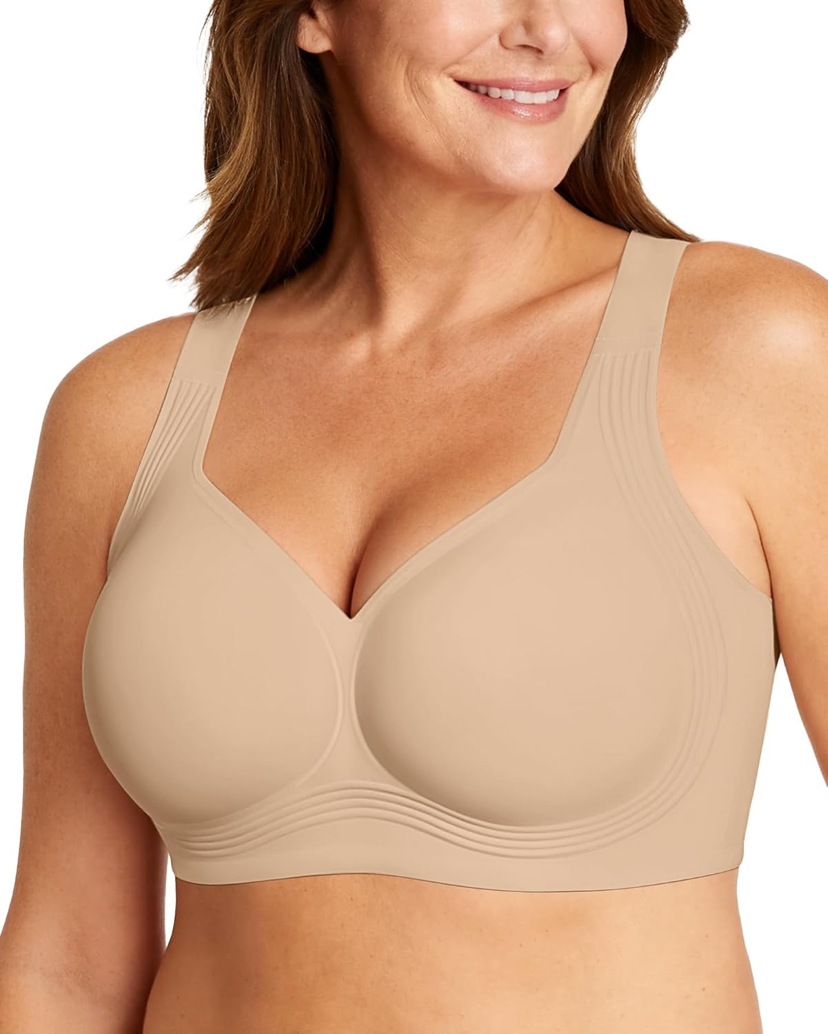 OEAK Womens Wireless Jelly Bras Plus Size Support Push Up Comfortable Bra | no underwire,full coverage,for large breast,minimizer bra,seamless,tshirt bras,everyday bra