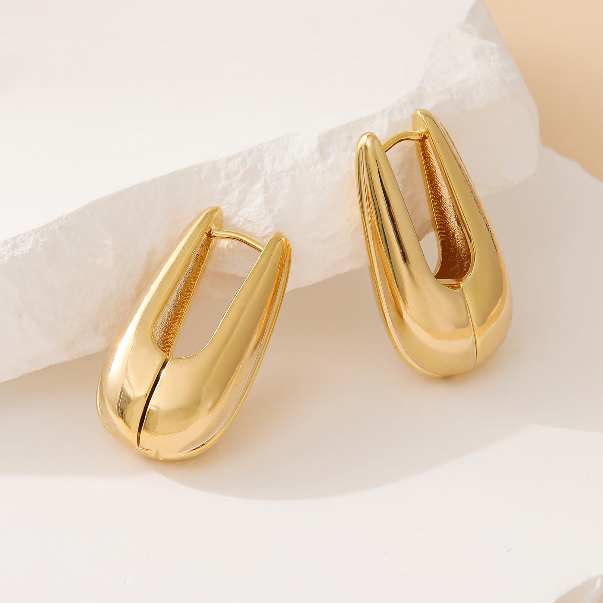SHERLOVE Chunky Knot Gold Earrings Women Statement Drop Dangle Earrings | 14K Gold Plated Hypoallergenic Lightweight,Trendy Dainty Elegant Cute,Women Gold Jewelry Fashion Accessories Gifts