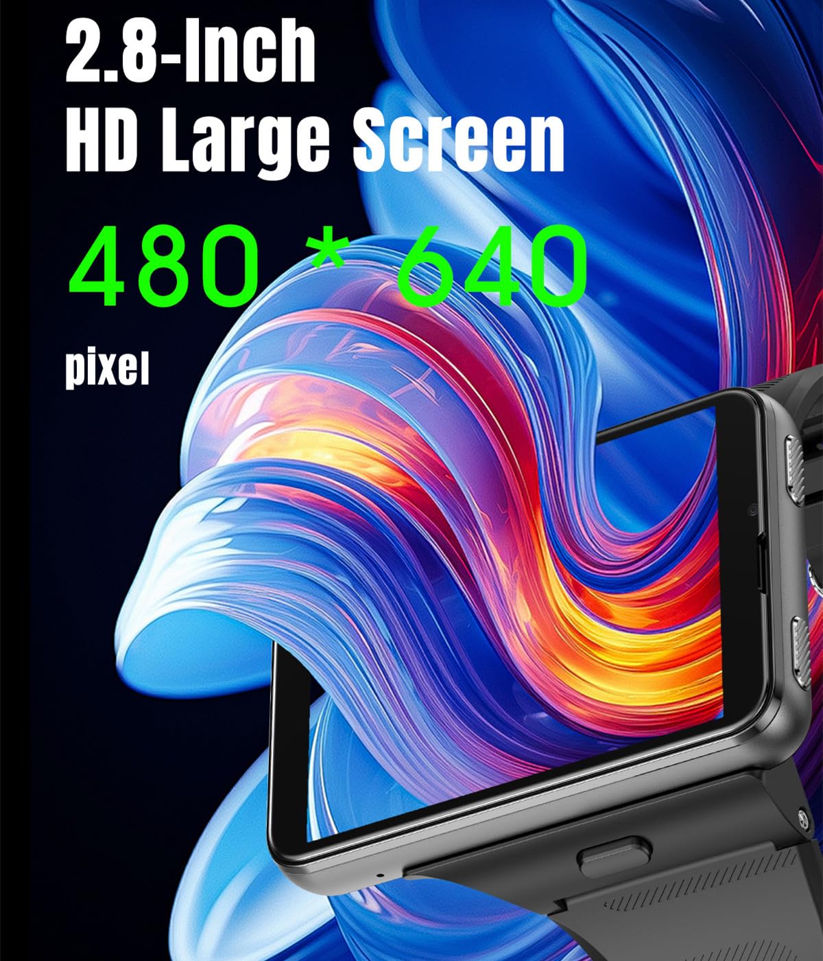 Smart Watch for Men, 4G Smartwatch 2.88 Inch Touch Screen Android 11 OS 6GB+128GB Activity Tracker with Face Unlock Dual Cameras WiFi GPS Detachable Band (Black, 6GB+128G)