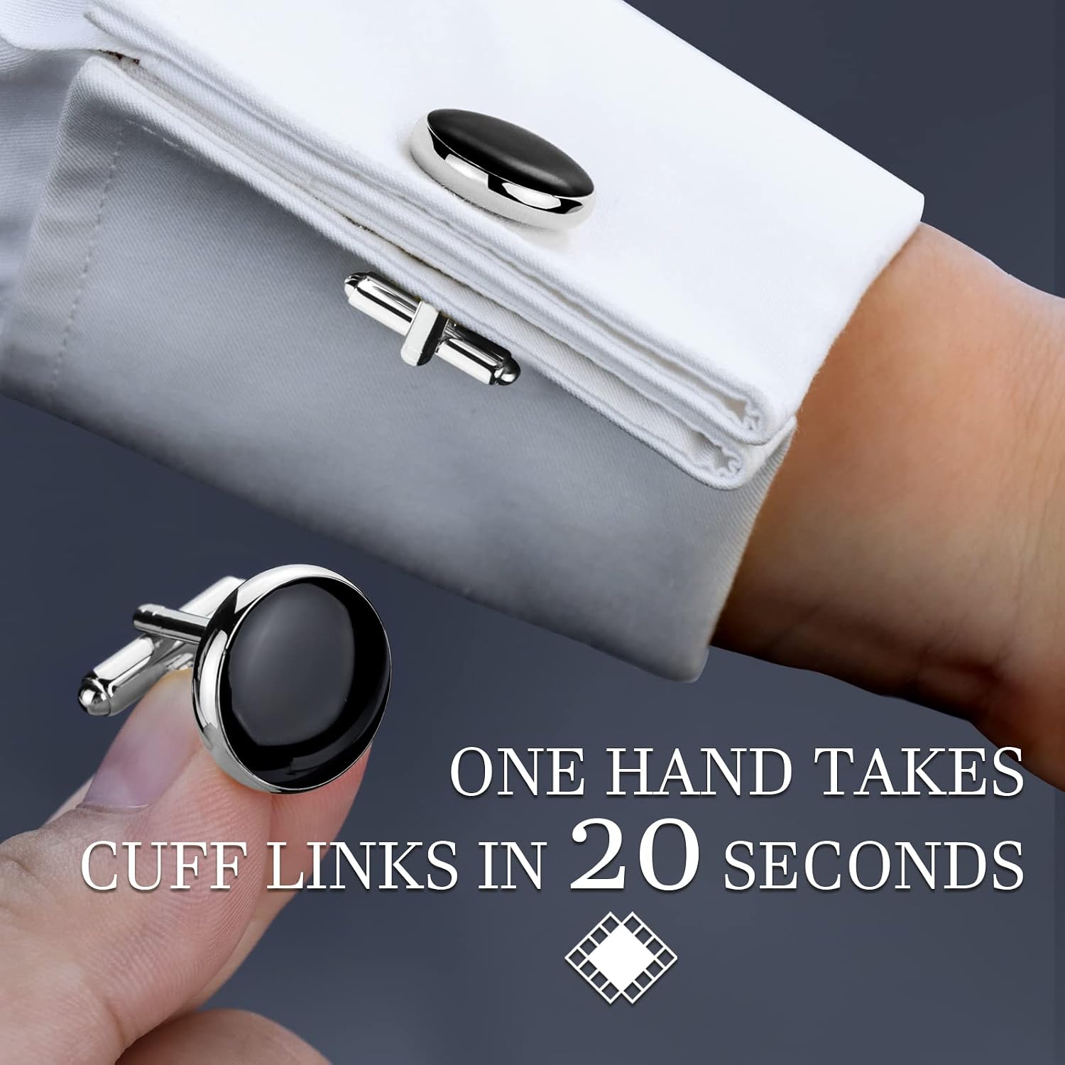 HAWSON Men’s Cufflinks and Tuxedo Studs Set with Gift Box; Men’s Jewelry or Accessories Suitable for Black Suit White Shirts Vest and Red Bow tie on Wedding or Anniversary and Birthday