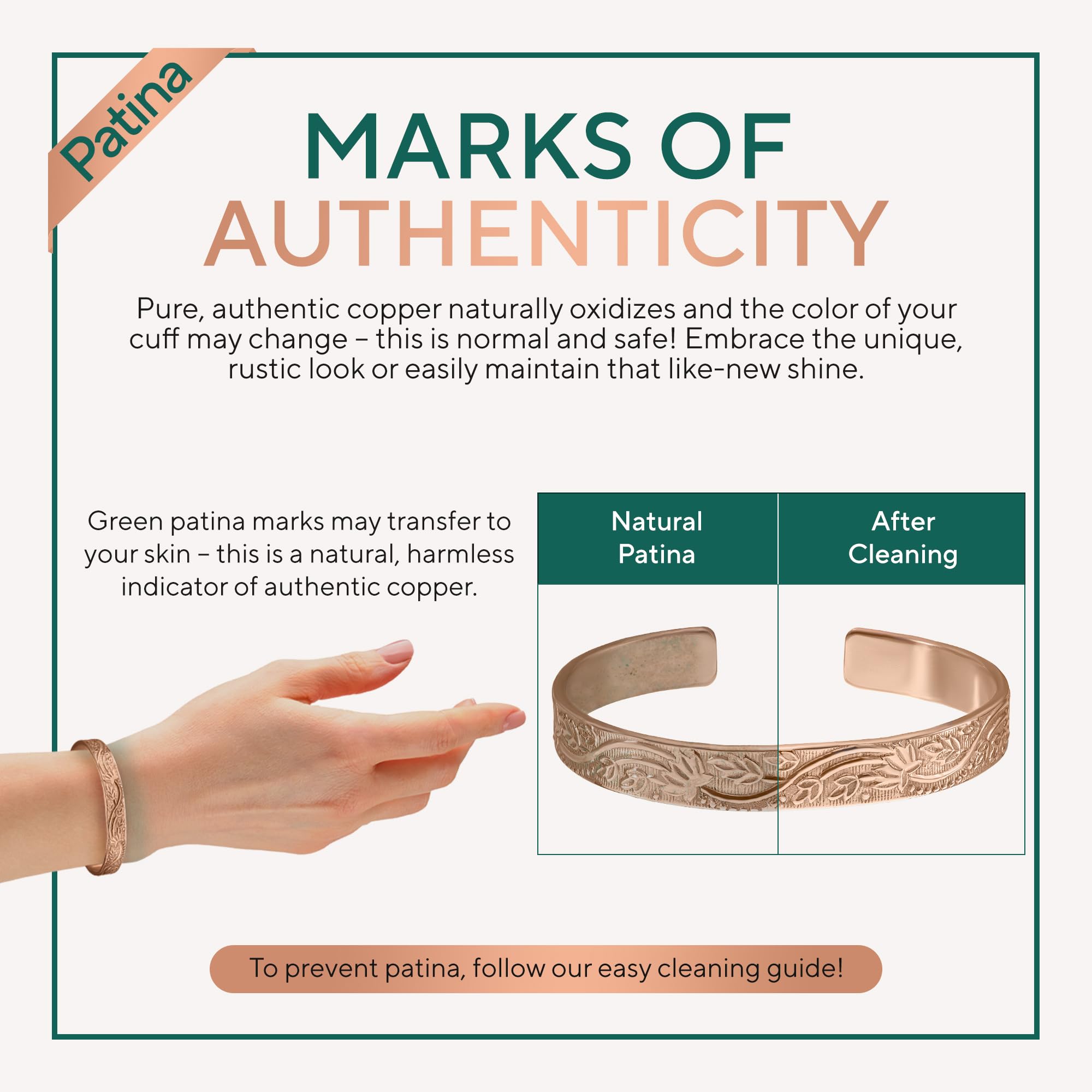 Copper Bracelet for Men & Women — 100% Pure Copper Bracelets — Raw, Solid & Uncoated Authentic Handmade Tibetan Bracelet Cuff Bangles