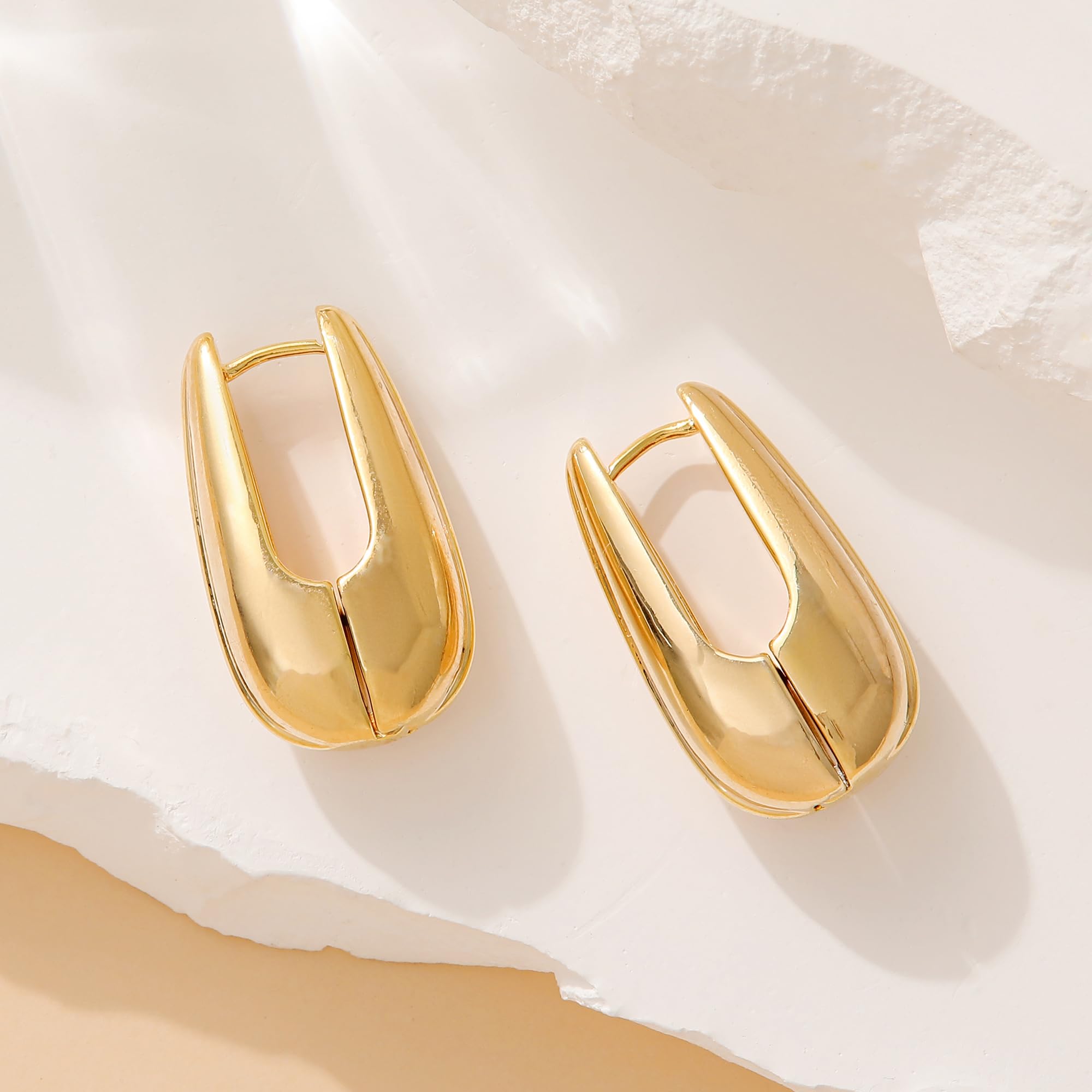 SHERLOVE Chunky Knot Gold Earrings Women Statement Drop Dangle Earrings | 14K Gold Plated Hypoallergenic Lightweight,Trendy Dainty Elegant Cute,Women Gold Jewelry Fashion Accessories Gifts