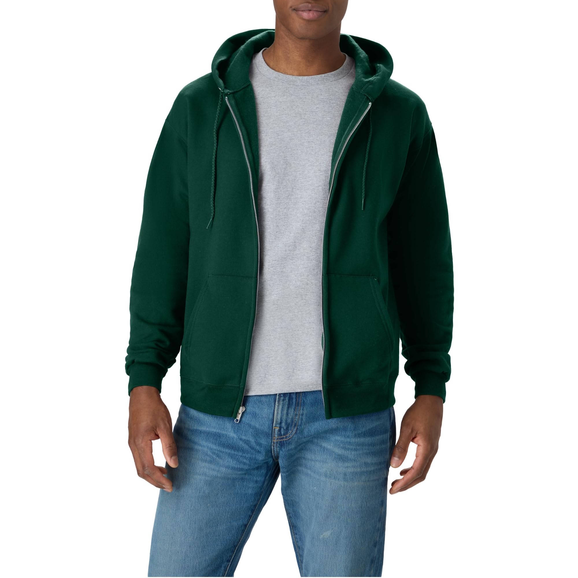 Hanes Men's Zip-up Hoodie, Ecosmart Fleece Full-zip Hoodie for Men, Hooded Sweatshirt