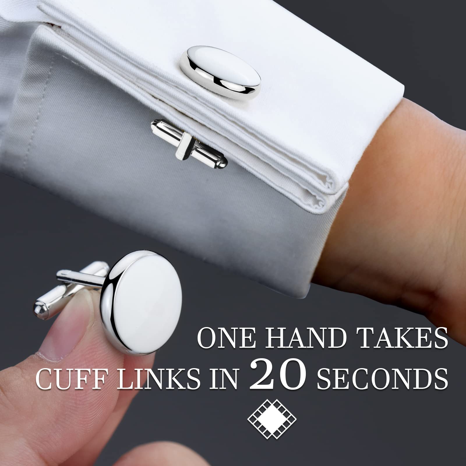 HAWSON Men’s Cufflinks and Tuxedo Studs Set with Gift Box; Men’s Jewelry or Accessories Suitable for Black Suit White Shirts Vest and Red Bow tie on Wedding or Anniversary and Birthday