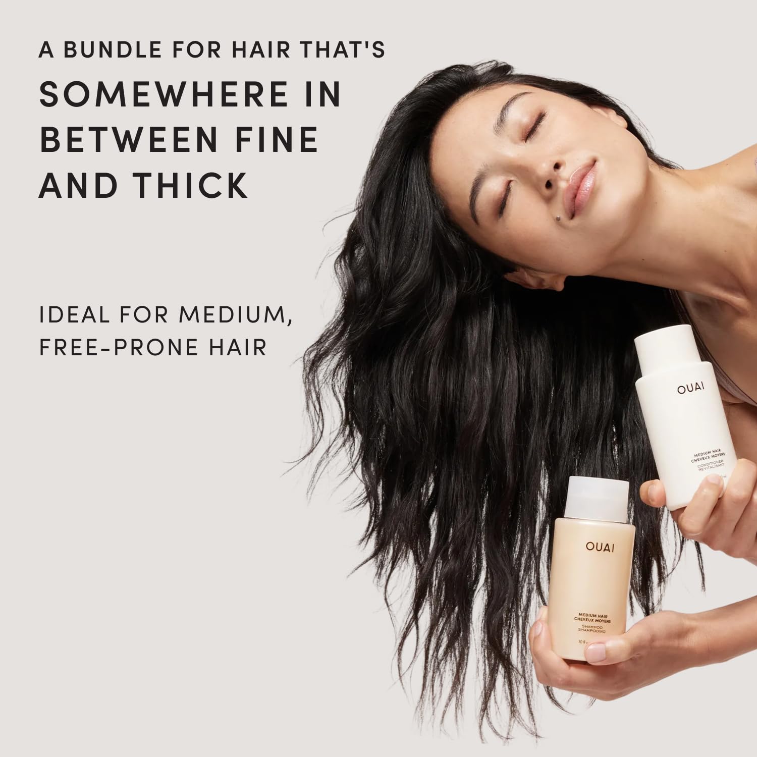 OUAI Fine Shampoo and Conditioner Set - Sulfate Free Shampoo and Conditioner for Women & Men - Made with Keratin, Marshmallow Root, Shea Butter & Avocado Oil - Free of Parabens & Phthalates (10 Fl Oz)
