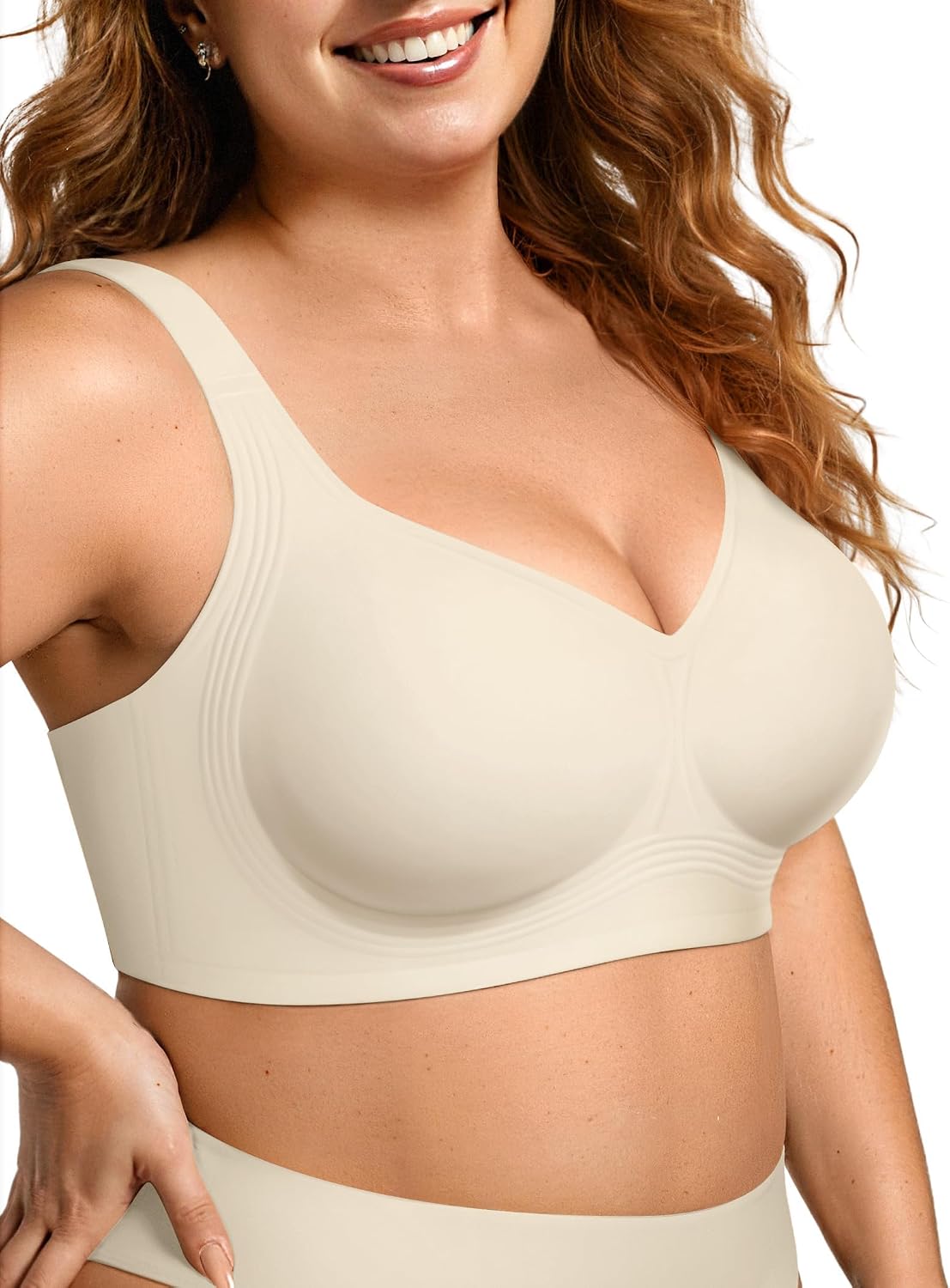 OEAK Womens Wireless Jelly Bras Plus Size Support Push Up Comfortable Bra | no underwire,full coverage,for large breast,minimizer bra,seamless,tshirt bras,everyday bra