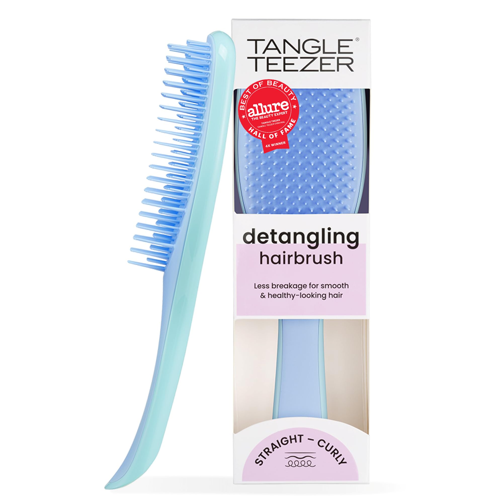 Tangle Teezer Ultimate Detangler Brush, Straight to Wavy, Apricot Blaze | Patented two-tier, regular-flex teeth reduce breakage & split ends on wet or dry hair; Shower-friendly hairbrush for all ages
