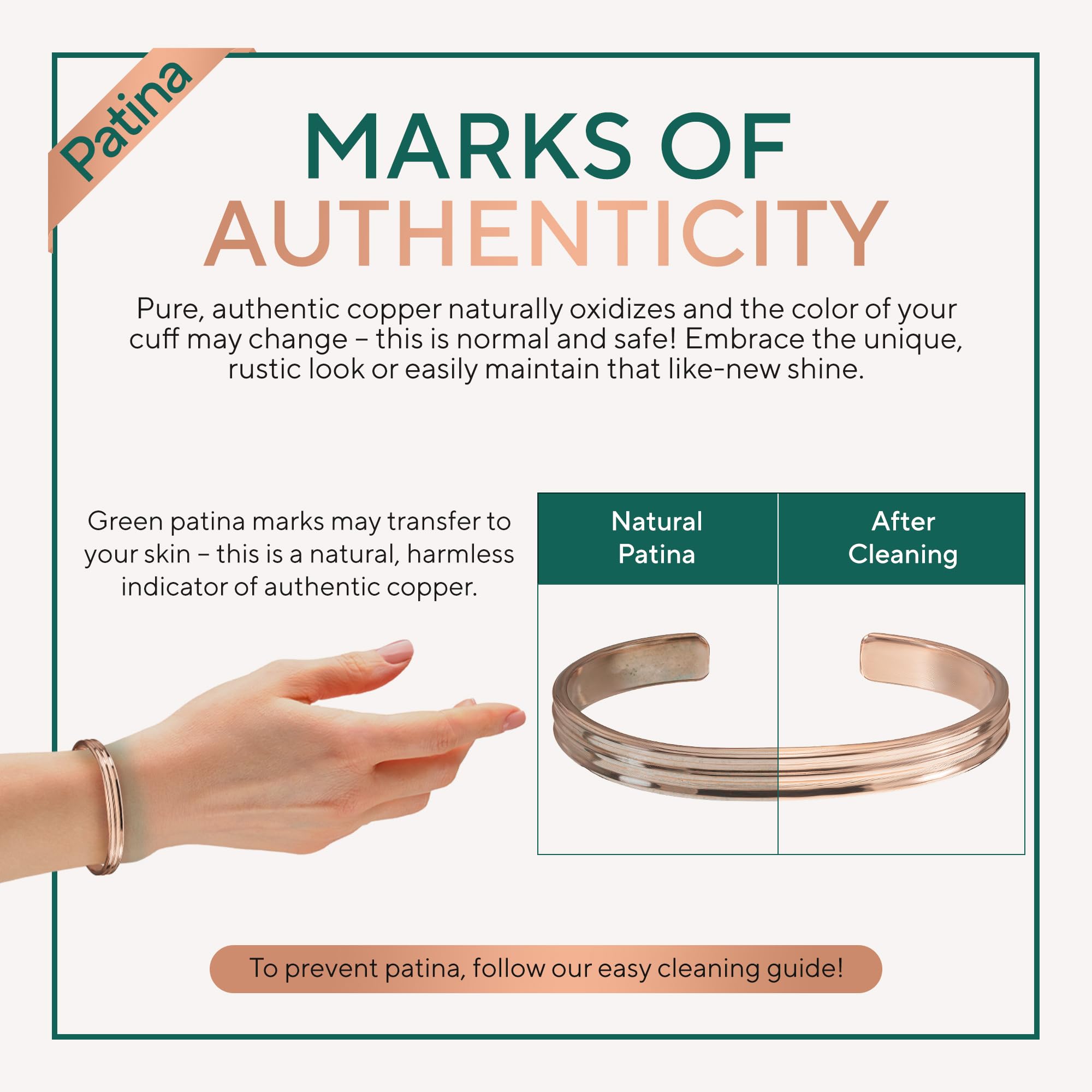 Copper Bracelet for Men & Women — 100% Pure Copper Bracelets — Raw, Solid & Uncoated Authentic Handmade Tibetan Bracelet Cuff Bangles