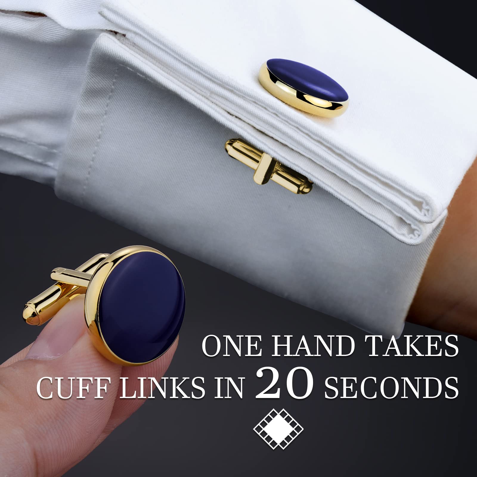 HAWSON Men’s Cufflinks and Tuxedo Studs Set with Gift Box; Men’s Jewelry or Accessories Suitable for Black Suit White Shirts Vest and Red Bow tie on Wedding or Anniversary and Birthday