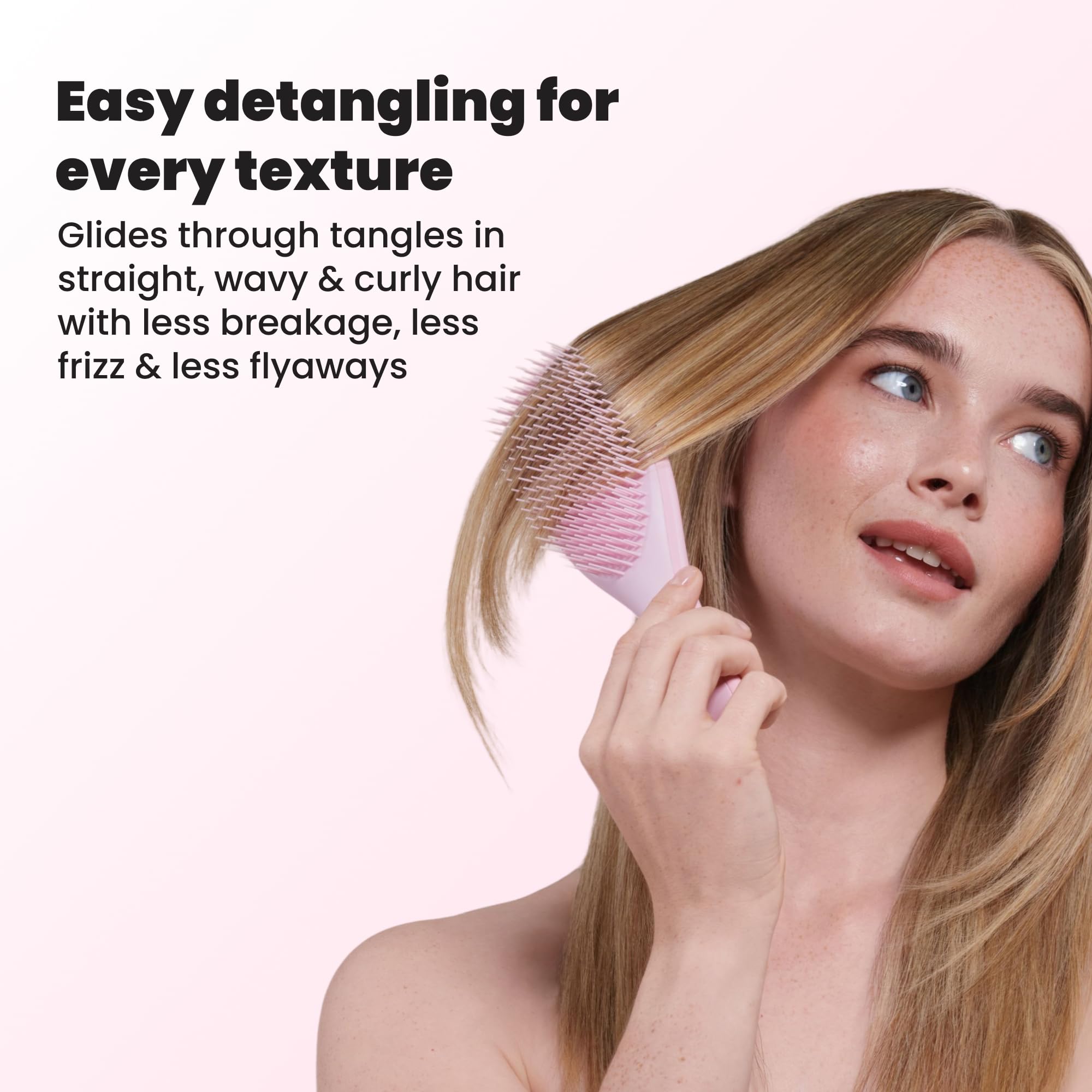 Tangle Teezer Ultimate Detangler Brush, Straight to Wavy, Apricot Blaze | Patented two-tier, regular-flex teeth reduce breakage & split ends on wet or dry hair; Shower-friendly hairbrush for all ages