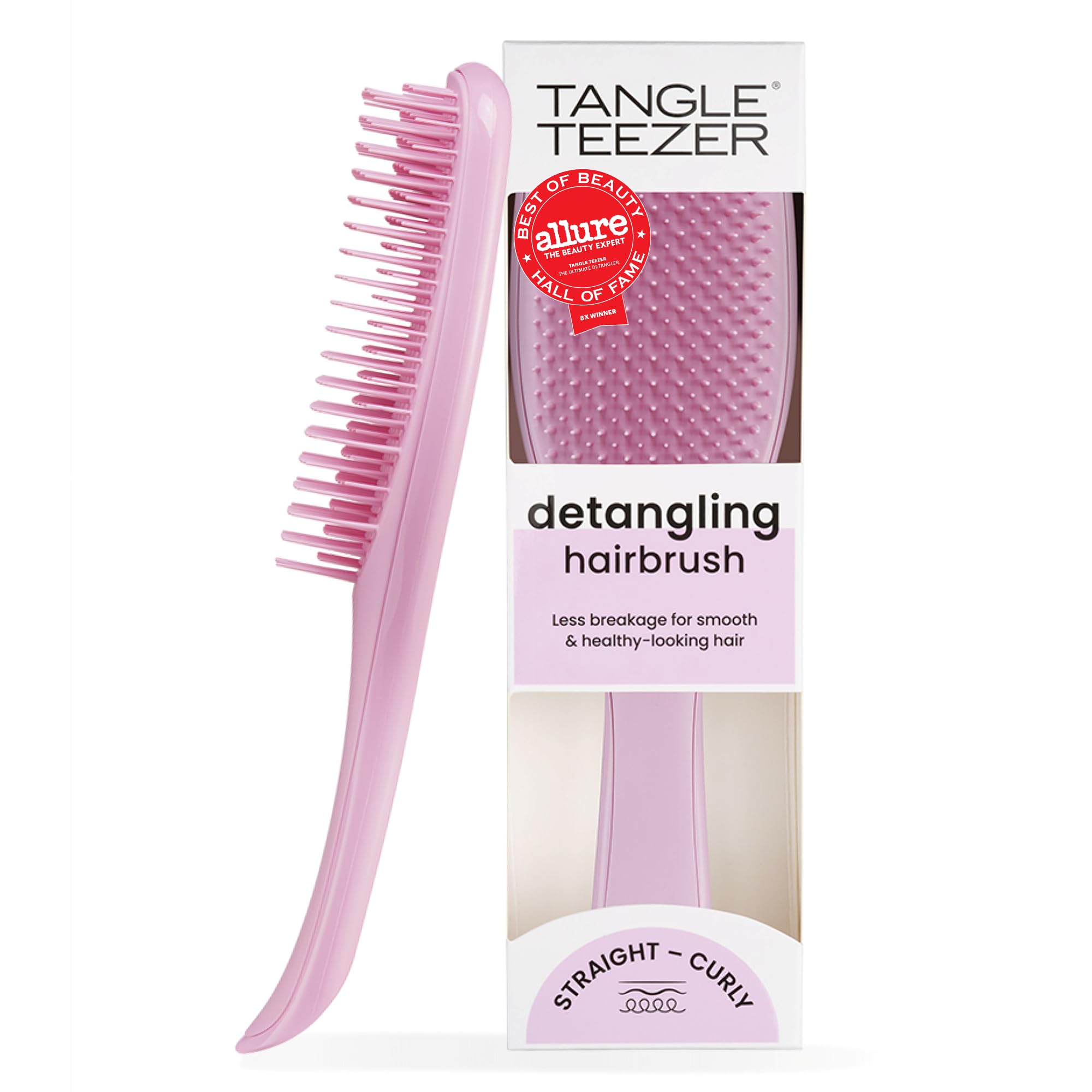 Tangle Teezer Ultimate Detangler Brush, Straight to Wavy, Apricot Blaze | Patented two-tier, regular-flex teeth reduce breakage & split ends on wet or dry hair; Shower-friendly hairbrush for all ages