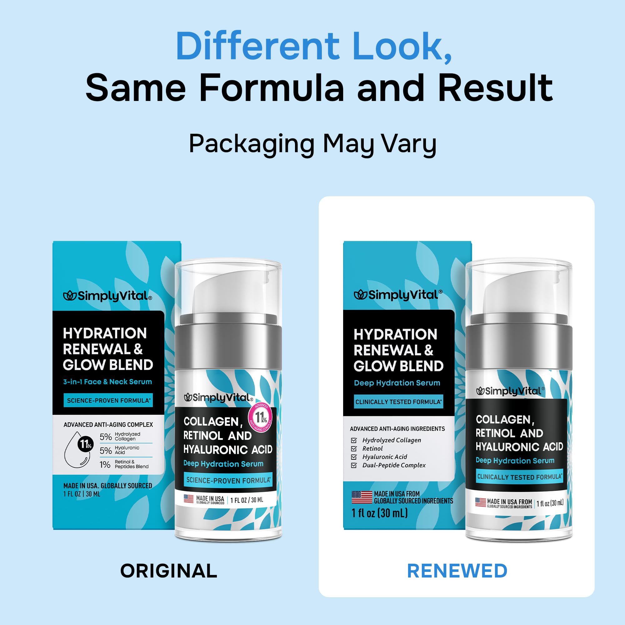 SimplyVital Face Moisturizer Retinol Collagen Hyaluronic Acid Cream 1.7 oz | Anti-Aging, Moisturizer Face Cream for Women & Men, Visibly Firming, Hydrating Neck Care, Day & Night Skin Care, Silky Feel