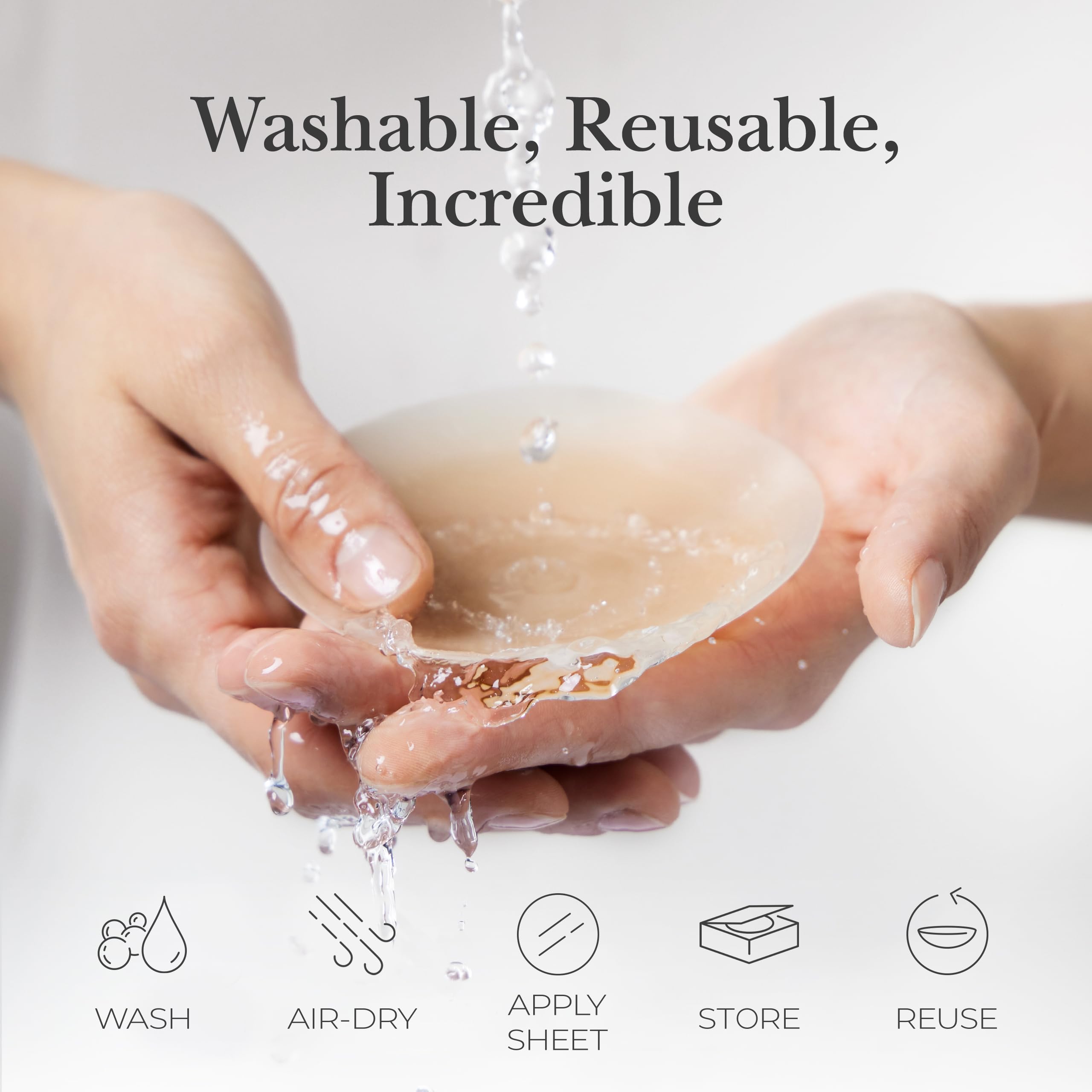 Nippies Reusable Nipple Covers, Skin Safe Pasties in Circle or Lift Style | Dermatologist Tested Adhesive Pasties, Sticky Up to 20 Wears, Stays On through Sweaty Summer Heat, Travel Case Included