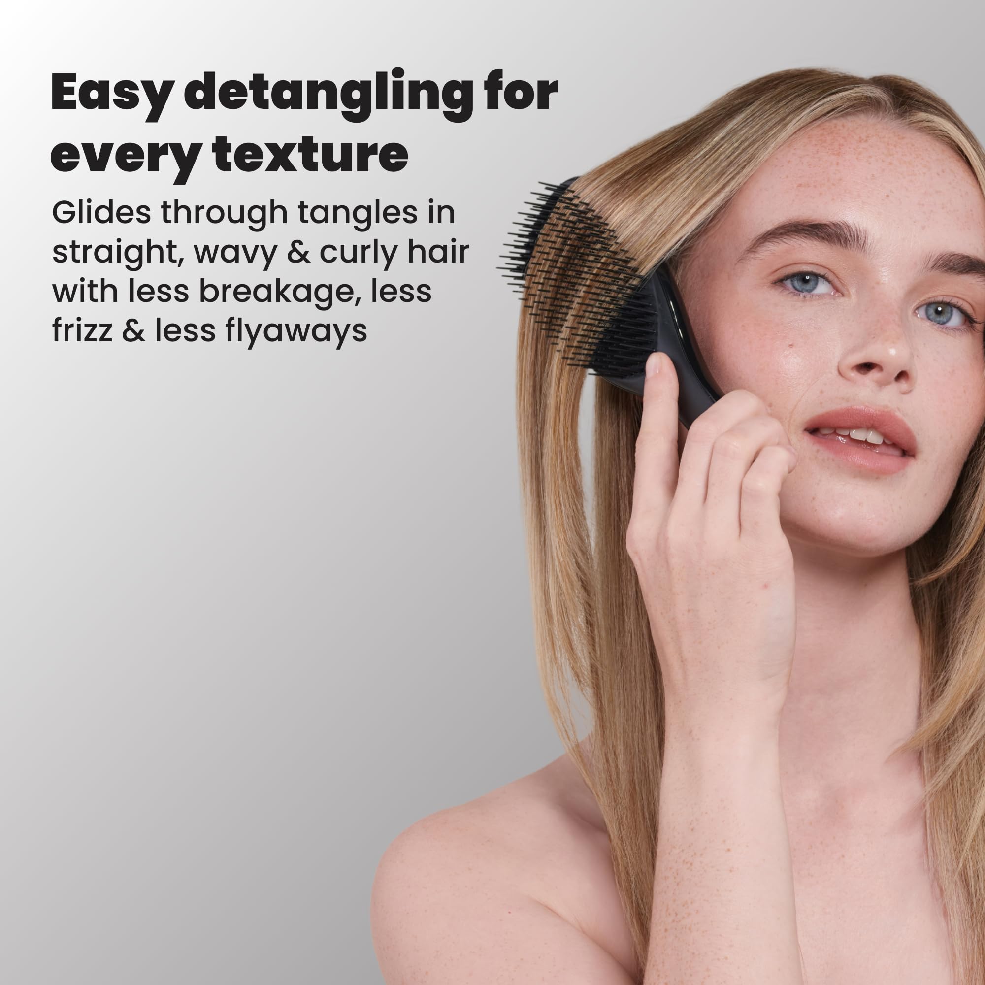 Tangle Teezer Ultimate Detangler Brush, Straight to Wavy, Apricot Blaze | Patented two-tier, regular-flex teeth reduce breakage & split ends on wet or dry hair; Shower-friendly hairbrush for all ages