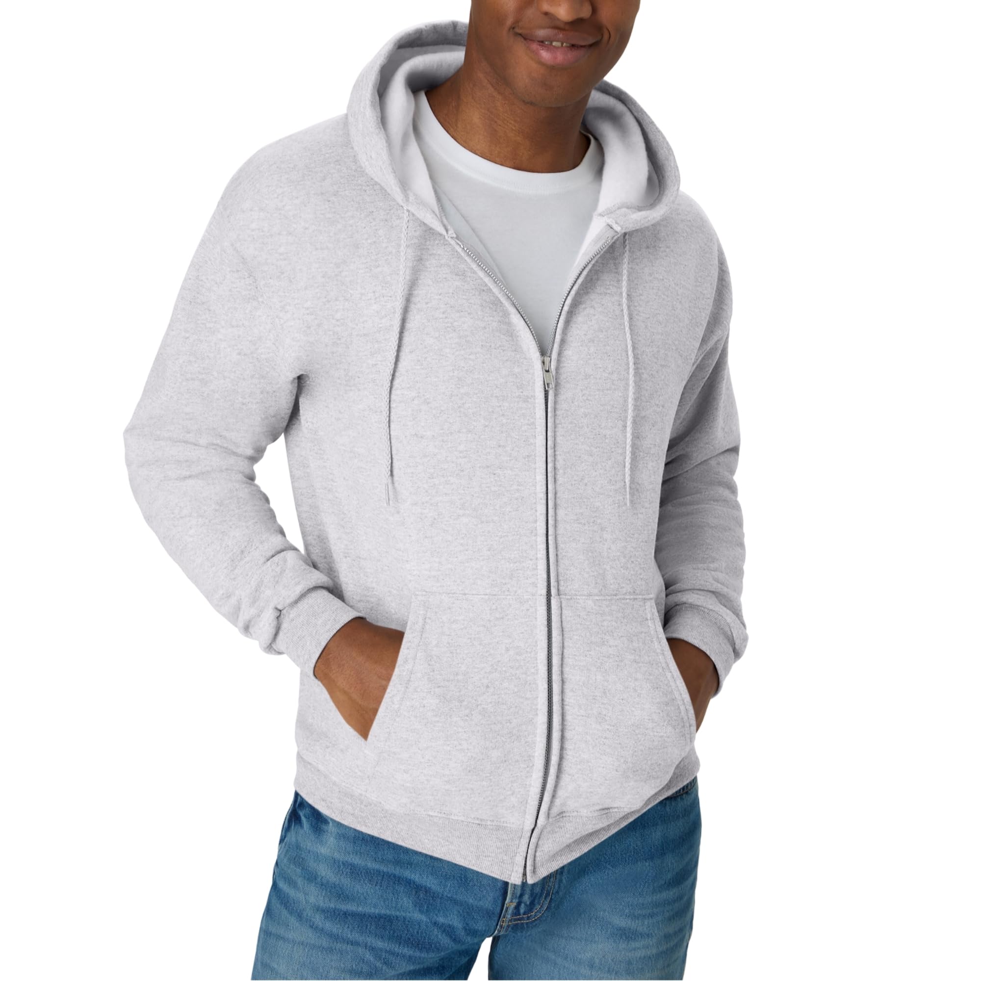 Hanes Men's Zip-up Hoodie, Ecosmart Fleece Full-zip Hoodie for Men, Hooded Sweatshirt