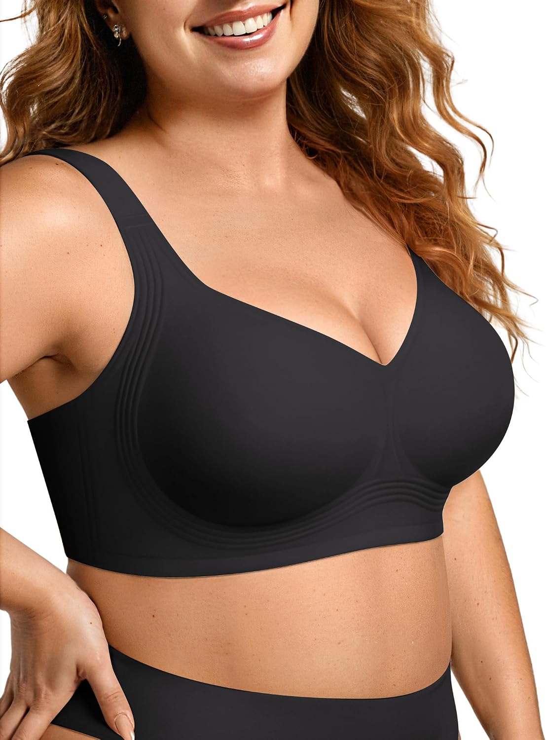 OEAK Womens Wireless Jelly Bras Plus Size Support Push Up Comfortable Bra | no underwire,full coverage,for large breast,minimizer bra,seamless,tshirt bras,everyday bra