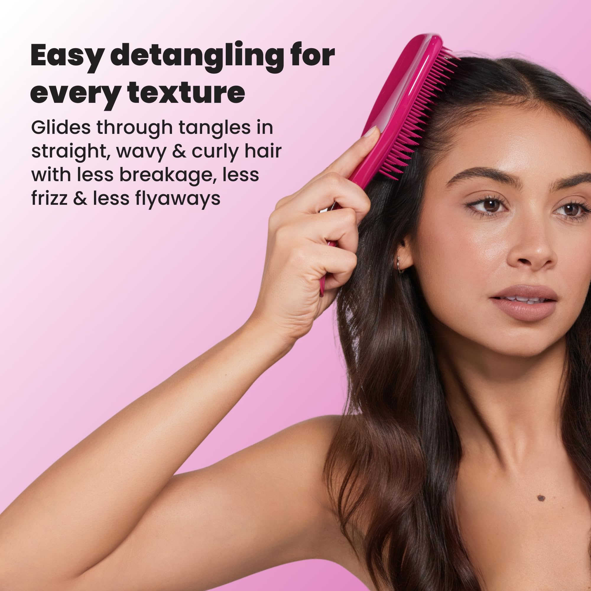 Tangle Teezer Ultimate Detangler Brush, Straight to Wavy, Apricot Blaze | Patented two-tier, regular-flex teeth reduce breakage & split ends on wet or dry hair; Shower-friendly hairbrush for all ages