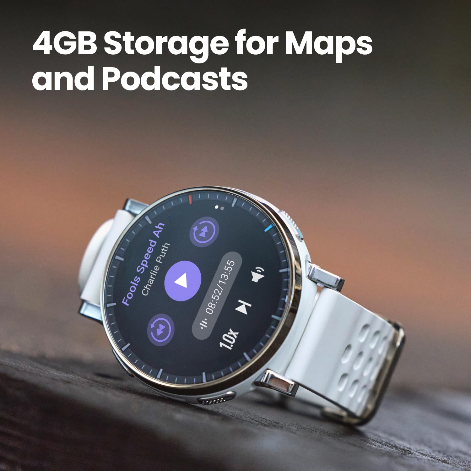 Amazfit Active 3 Smart Watch, 1.32" AMOLED Sapphire Glass, GPS, iOS/Android | 45mm, 12-Day Battery, Water-Resistant, 4GB Storage, Offline Maps, 170 Workout Modes, Heart Ratet Tracker