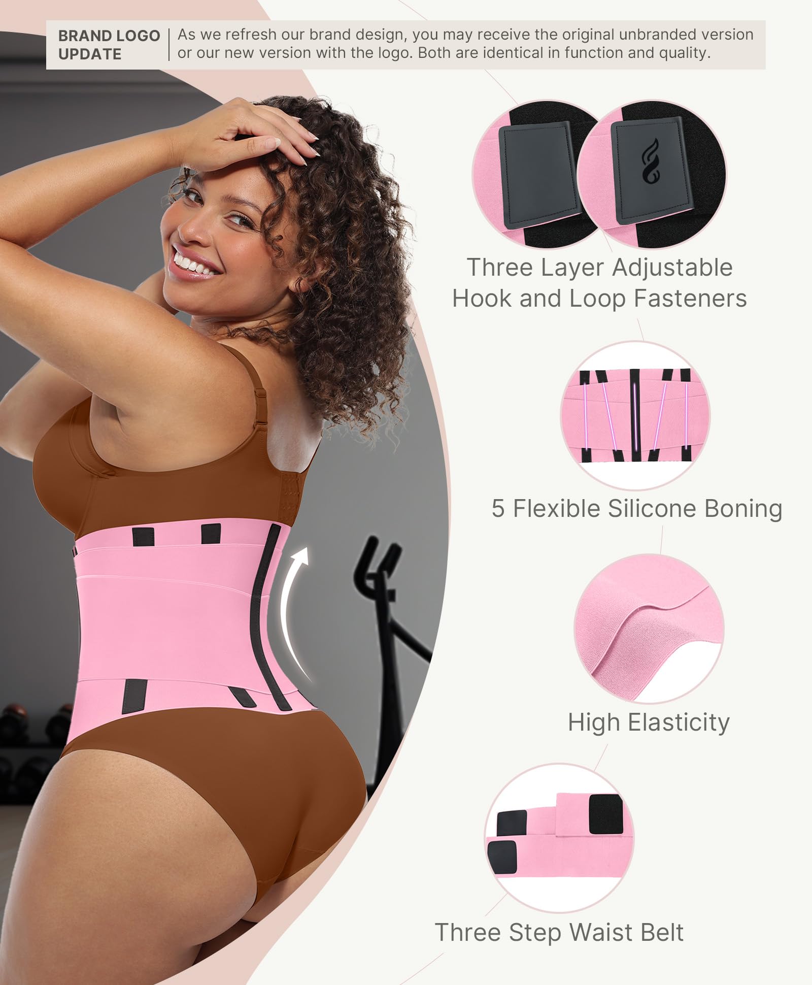 FeelinGirl Waist Trainer Belt Cincher Corset Tummy Control Faja Body Shaper | Hourglass Shaping, Triple Wrap, Hook-loop Closure, Postpartum Gym Workout, Underbust Girdle, Perspiring Fabric