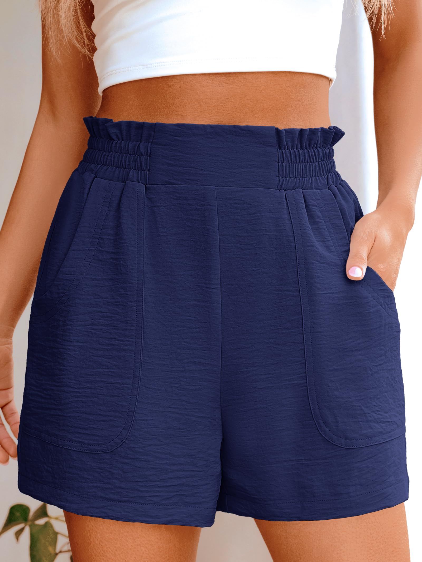 ANRABESS Shorts for Women Summer Casual Elastic High Waisted Wide Leg Cute Dressy 2026 Vacation Beach Clothes