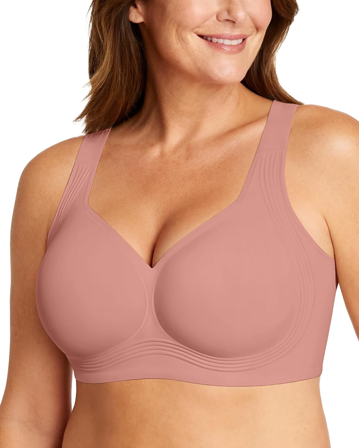 OEAK Womens Wireless Jelly Bras Plus Size Support Push Up Comfortable Bra | no underwire,full coverage,for large breast,minimizer bra,seamless,tshirt bras,everyday bra