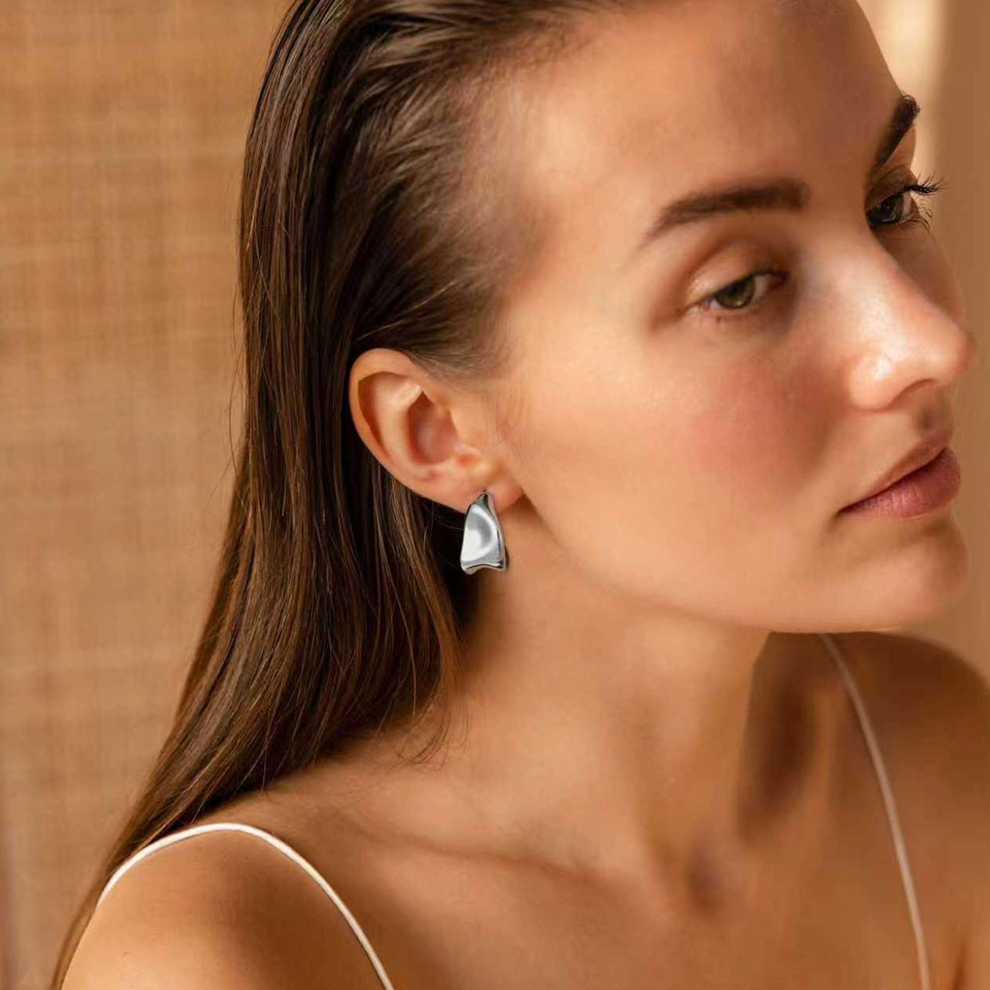 SHERLOVE Chunky Knot Gold Earrings Women Statement Drop Dangle Earrings | 14K Gold Plated Hypoallergenic Lightweight,Trendy Dainty Elegant Cute,Women Gold Jewelry Fashion Accessories Gifts