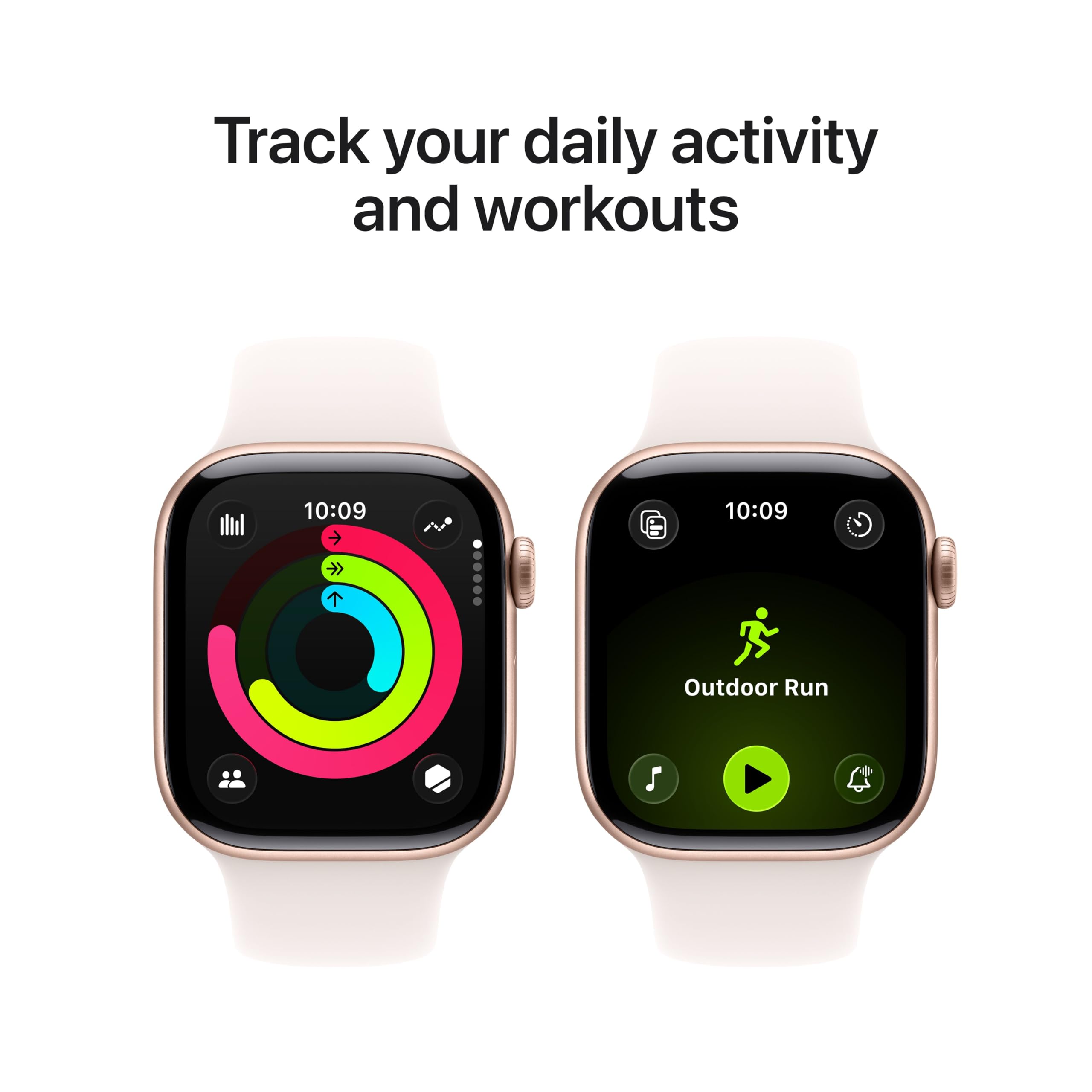 Apple Watch Series 11 [GPS 46mm] Smartwatch with Rose Gold Aluminum Case with Light Blush Sport Band - M/L. Sleep Score, Fitness Tracker, Health Monitoring, Always-On Display, Water Resistant