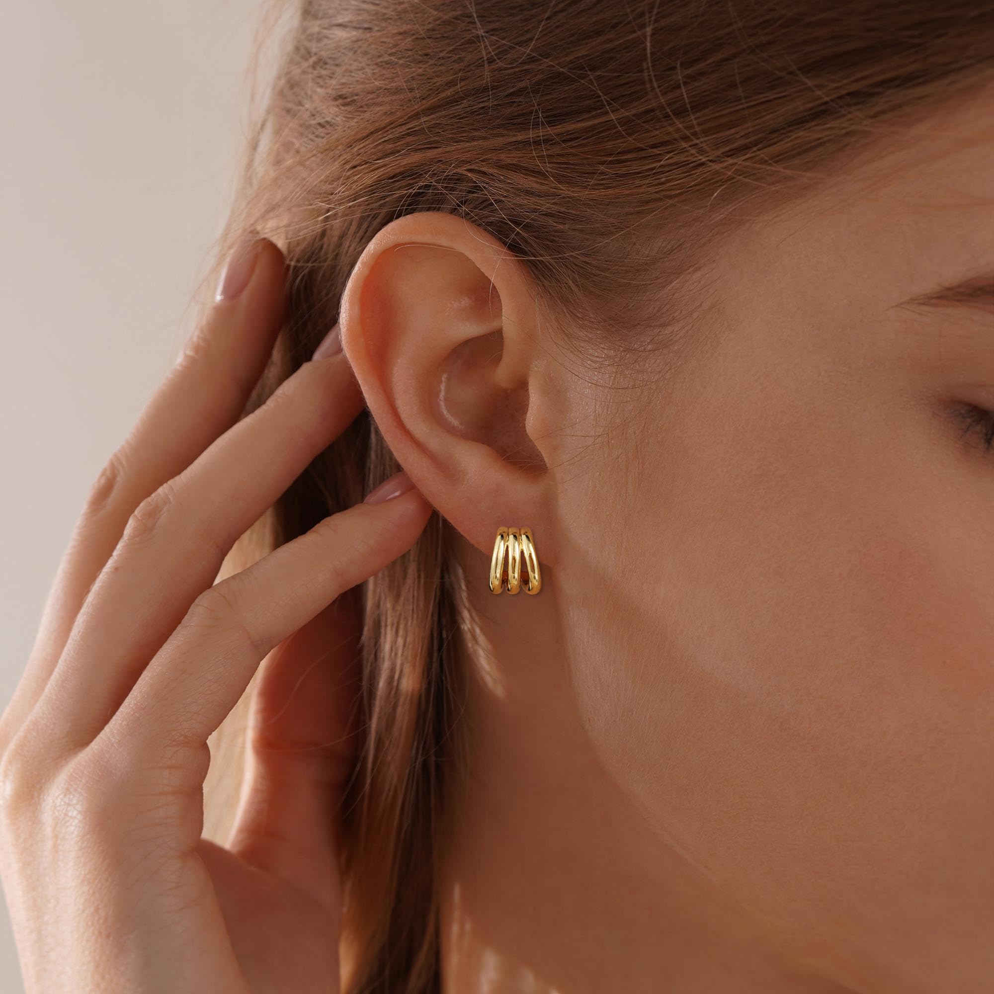 SHERLOVE Chunky Knot Gold Earrings Women Statement Drop Dangle Earrings | 14K Gold Plated Hypoallergenic Lightweight,Trendy Dainty Elegant Cute,Women Gold Jewelry Fashion Accessories Gifts