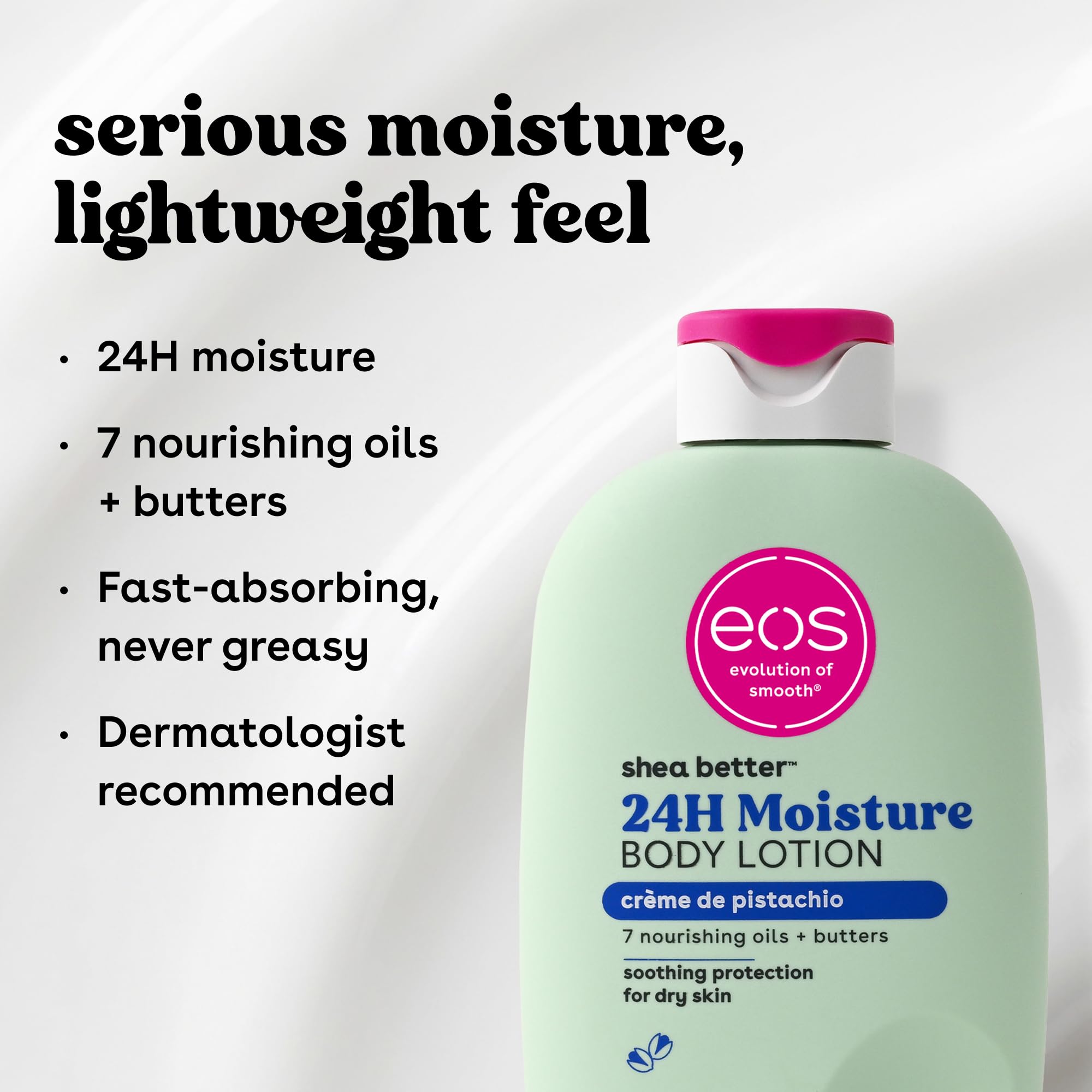 eos Shea Better Body Lotion Vanilla Cashmere, 24-Hour Moisture Skin Care, Lightweight & Non-Greasy, Natural Shea, Vegan, Vanilla Body Lotion, 16 fl oz