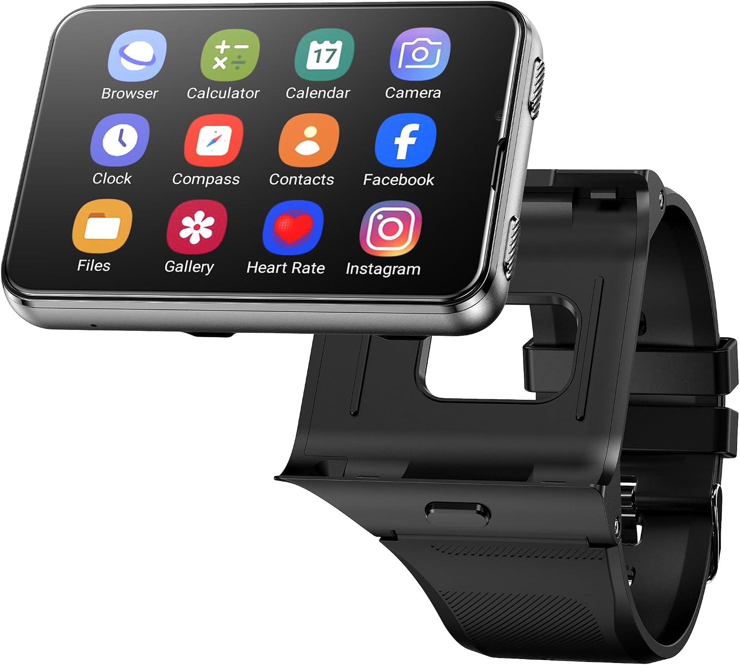 Smart Watch for Men, 4G Smartwatch 2.88 Inch Touch Screen Android 11 OS 6GB+128GB Activity Tracker with Face Unlock Dual Cameras WiFi GPS Detachable Band (Black, 6GB+128G)