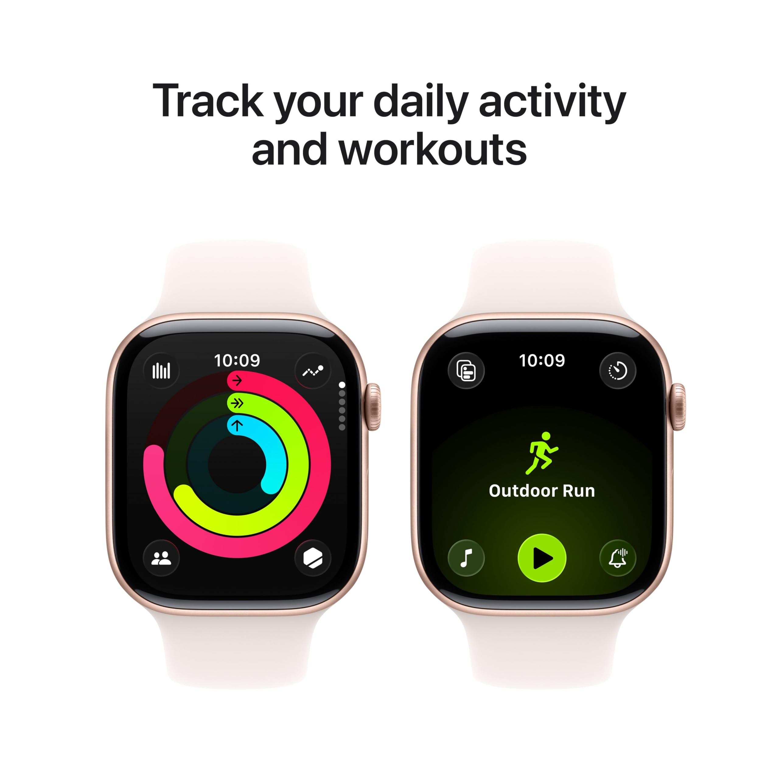 Apple Watch Series 11 [GPS 46mm] Smartwatch with Rose Gold Aluminum Case with Light Blush Sport Band - M/L. Sleep Score, Fitness Tracker, Health Monitoring, Always-On Display, Water Resistant